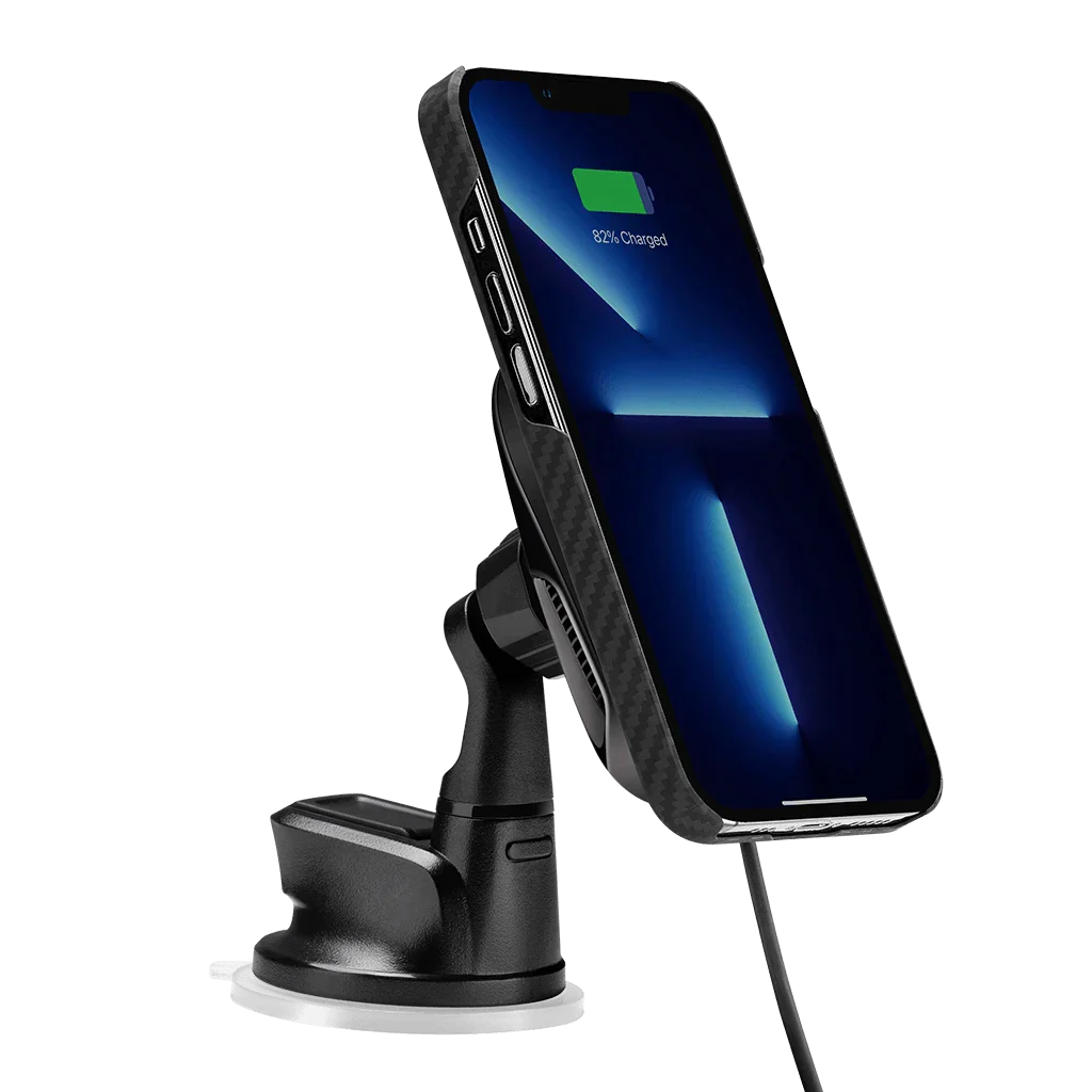 Premium Car Phone Mount & Wireless Charger - Fast Charging, Secure Grip, 360° Rotation [US Stock] - Perfect for Commuting, Road Trips & GPS Navigation
