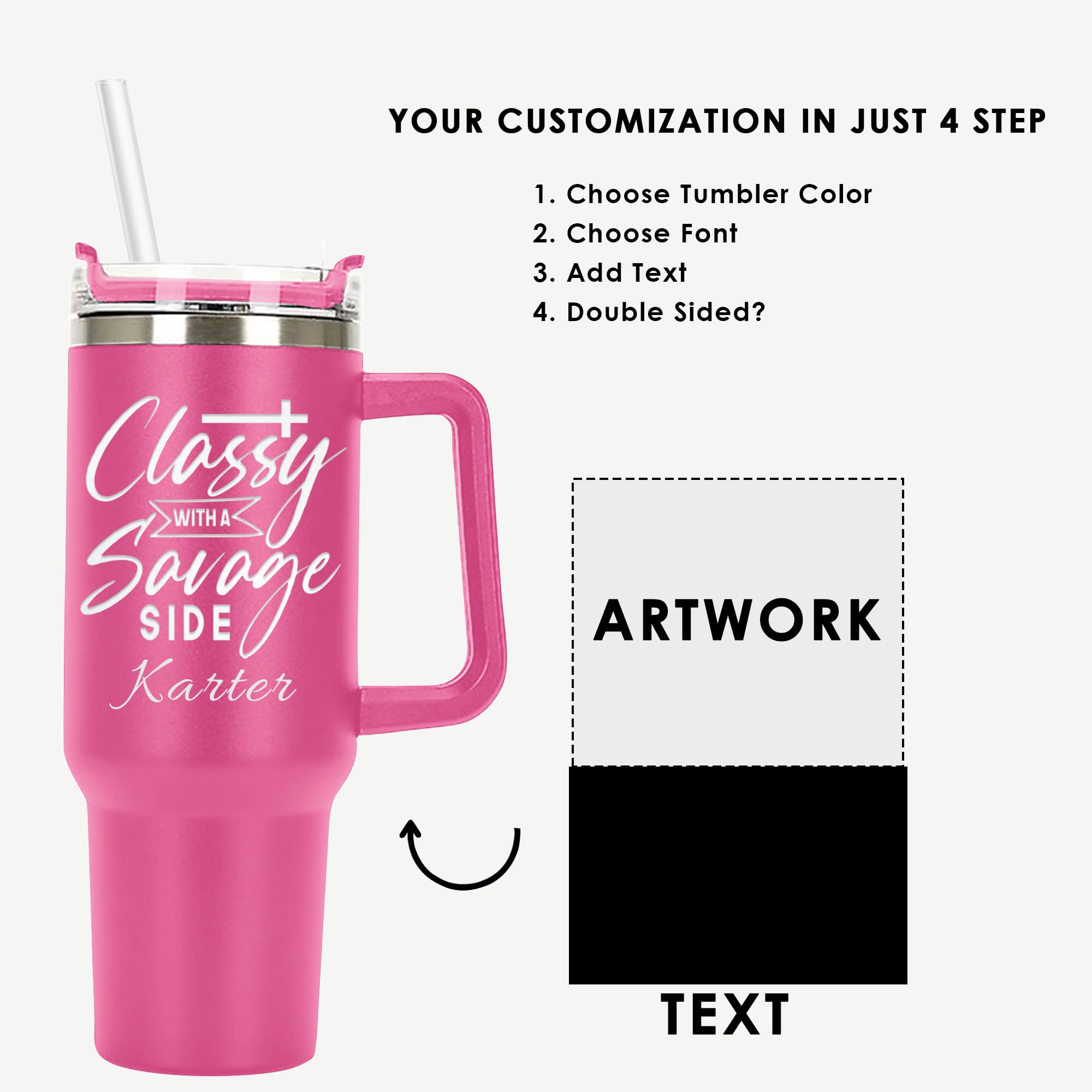 40oz Personalized Christian Tumbler - Laser Engraved Insulated Cup with Lid & Straw | Bible Verse Gifts for Women