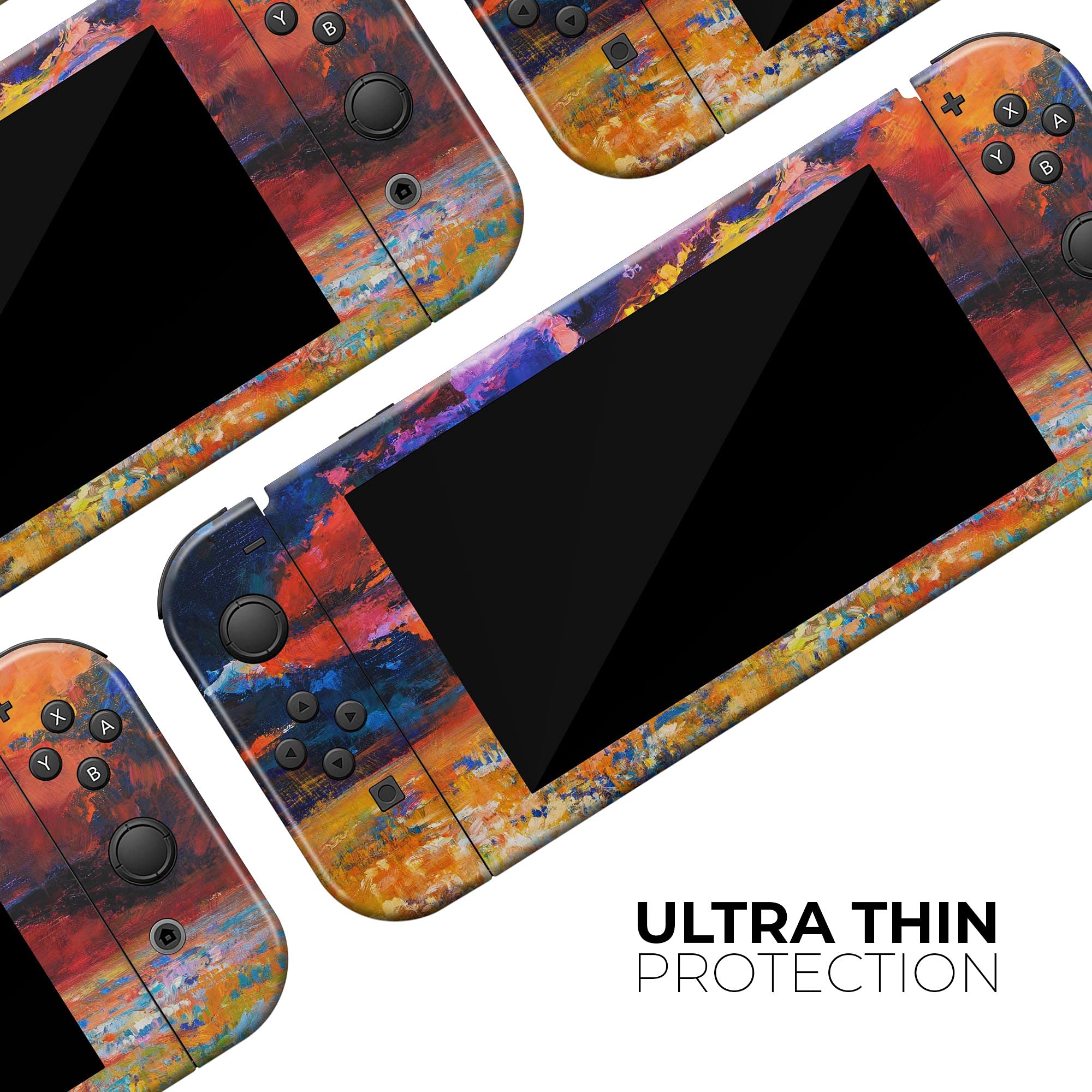 Nintendo Switch Pro Controller Skin - Scratch-Resistant Removable Vinyl Wrap Cover with Oil Painted Meadow Design - Perfect for Gaming Protection & Customization