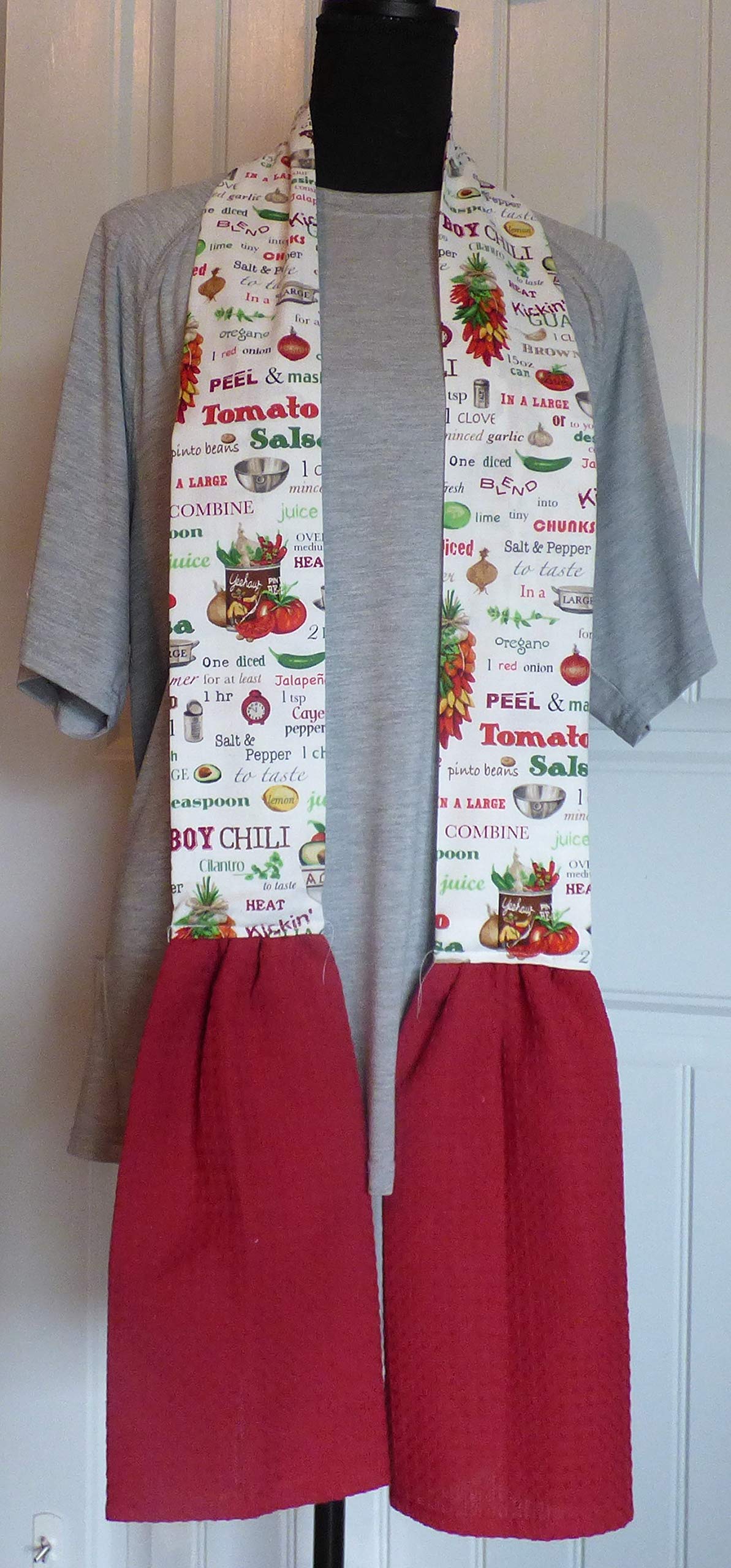 Spicy Chili Recipe Kitchen Apron with Red Towel - Adjustable Neck Apron, Chef's Neck Towel & Kitchen Scarf - Perfect Cooking Gift Under $30 - Fast Same/Next Day Shipping - Ideal for Home Chefs, BBQ Grilling & Culinary Enthusiasts