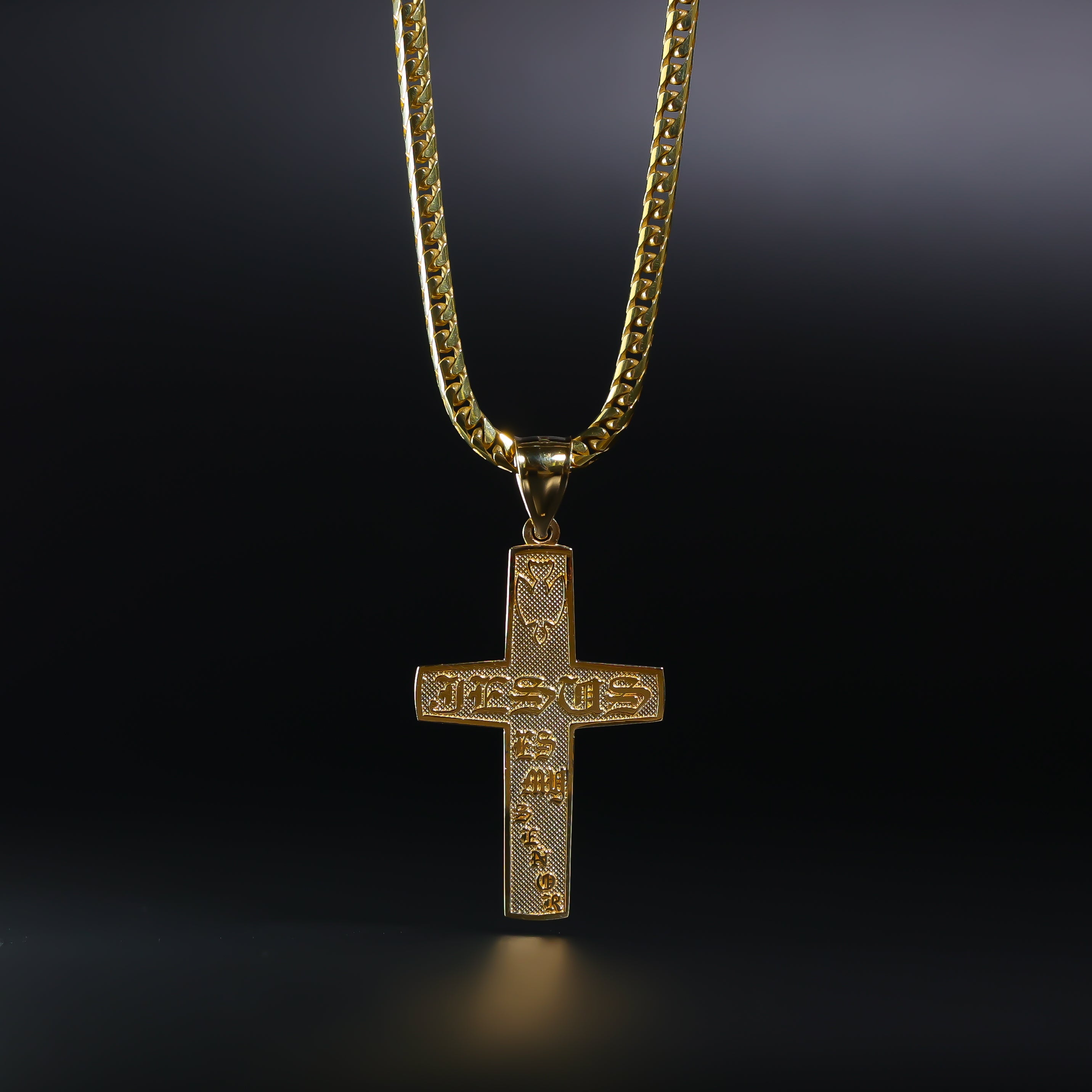 Gold Large Cross Pendant Necklace - Model 1030 | Religious Jewelry for Men & Women | Perfect for Church, Gifts & Everyday Wear