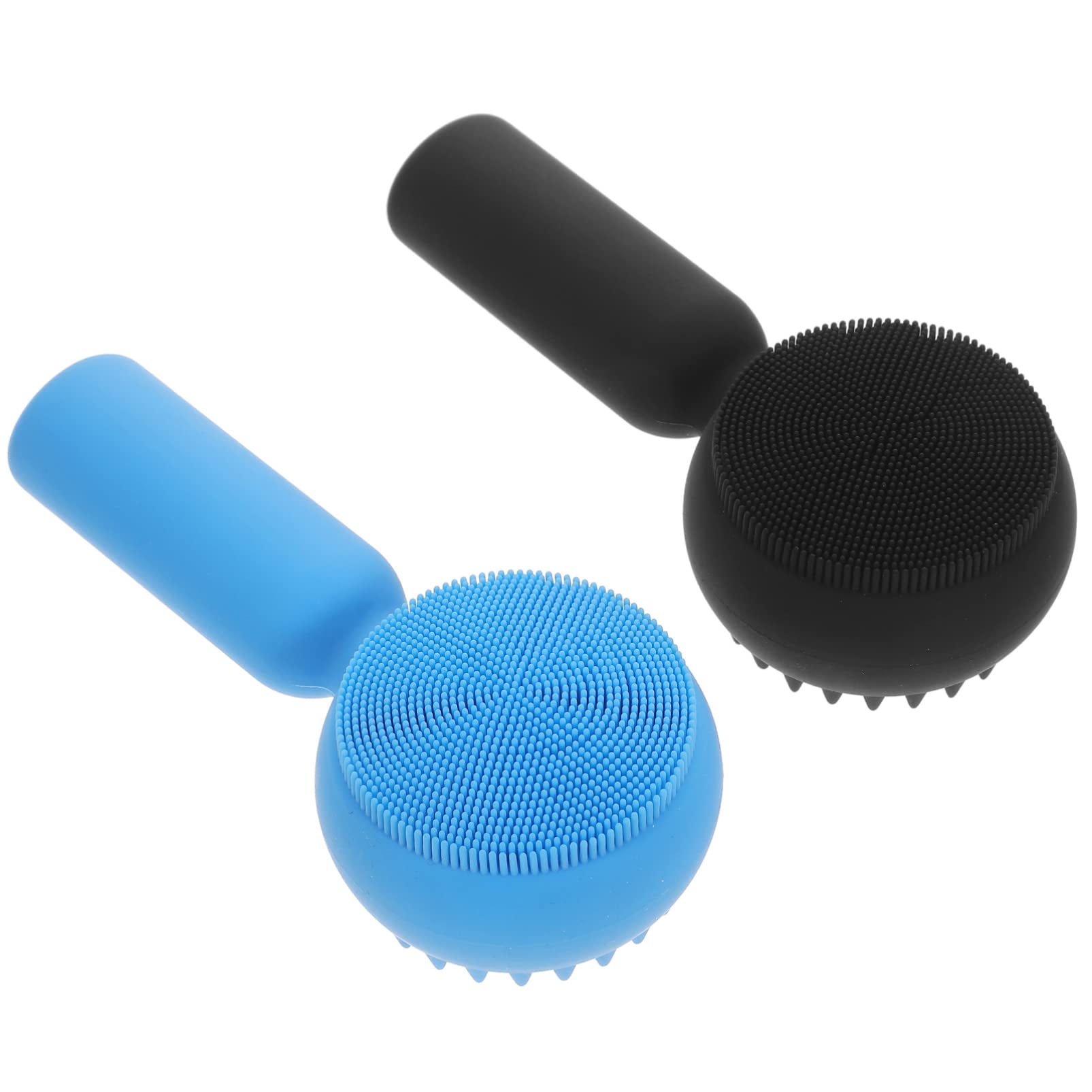 FRCOLOR 2-Pack Silicone Facial Cleansing Brush - Gentle Exfoliator & Scrubber for Deep Cleaning, Blackhead Removal & Skin Rejuvenation - Soft Manual Face Wash Brush for Women - Perfect for Daily Skincare Routine & Spa-Like Facial Massage at Home