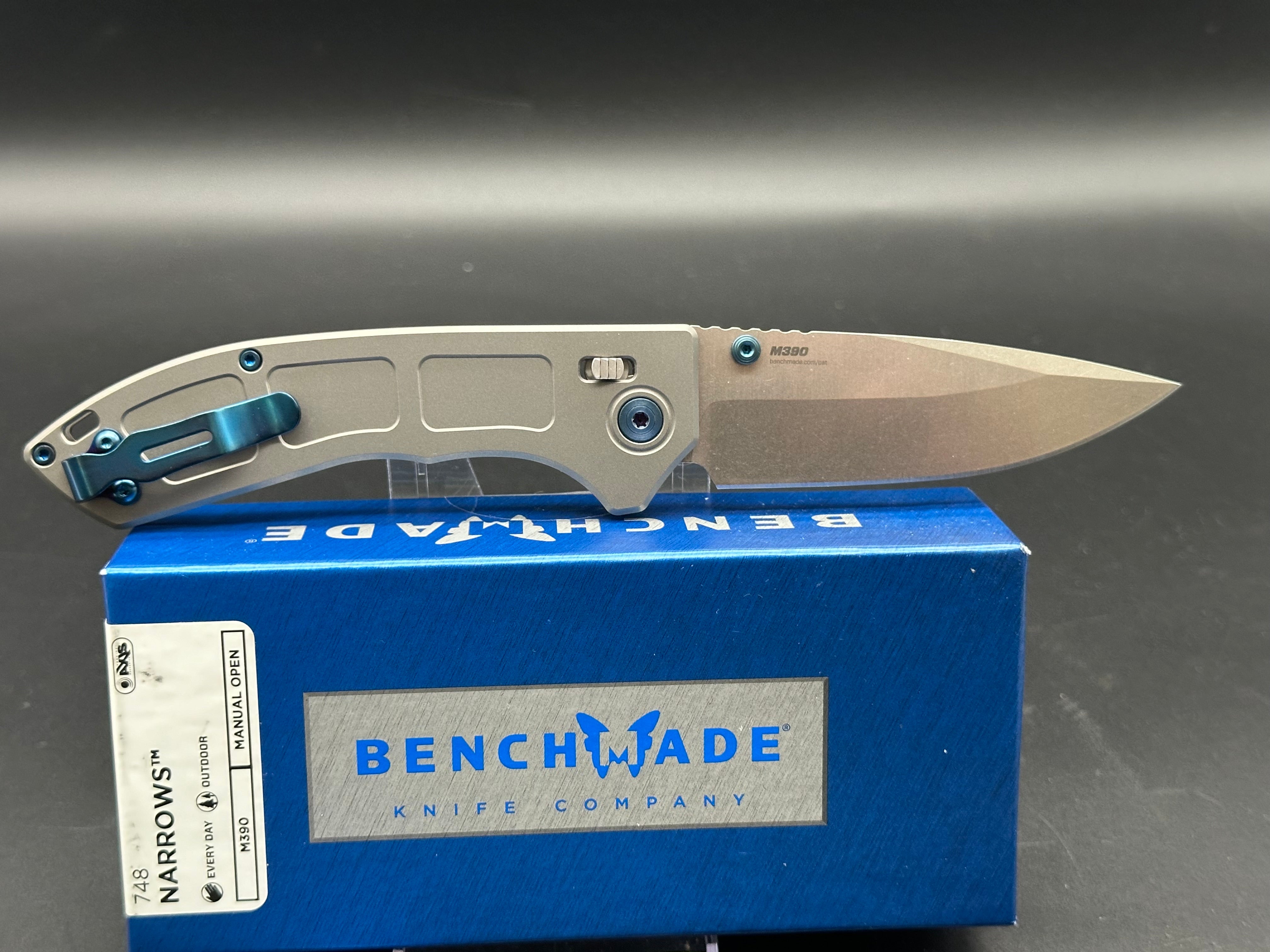 Benchmade Narrows 748 AXIS Lock Folding Knife - Titanium Handle, 3.4