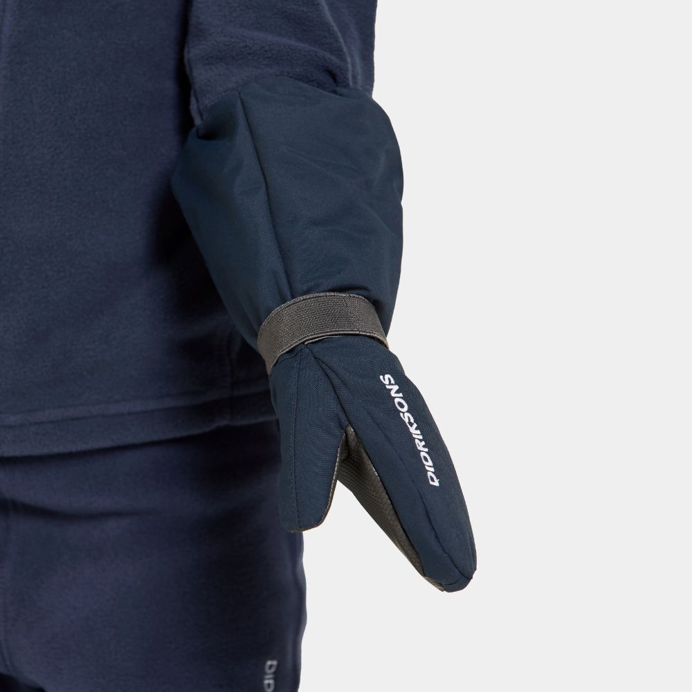 Didriksons Biggles Kids Ski Mittens - Waterproof Winter Gloves for Boys & Girls - Navy Blue - Perfect for Snowboarding, Sledding & Cold Weather Activities