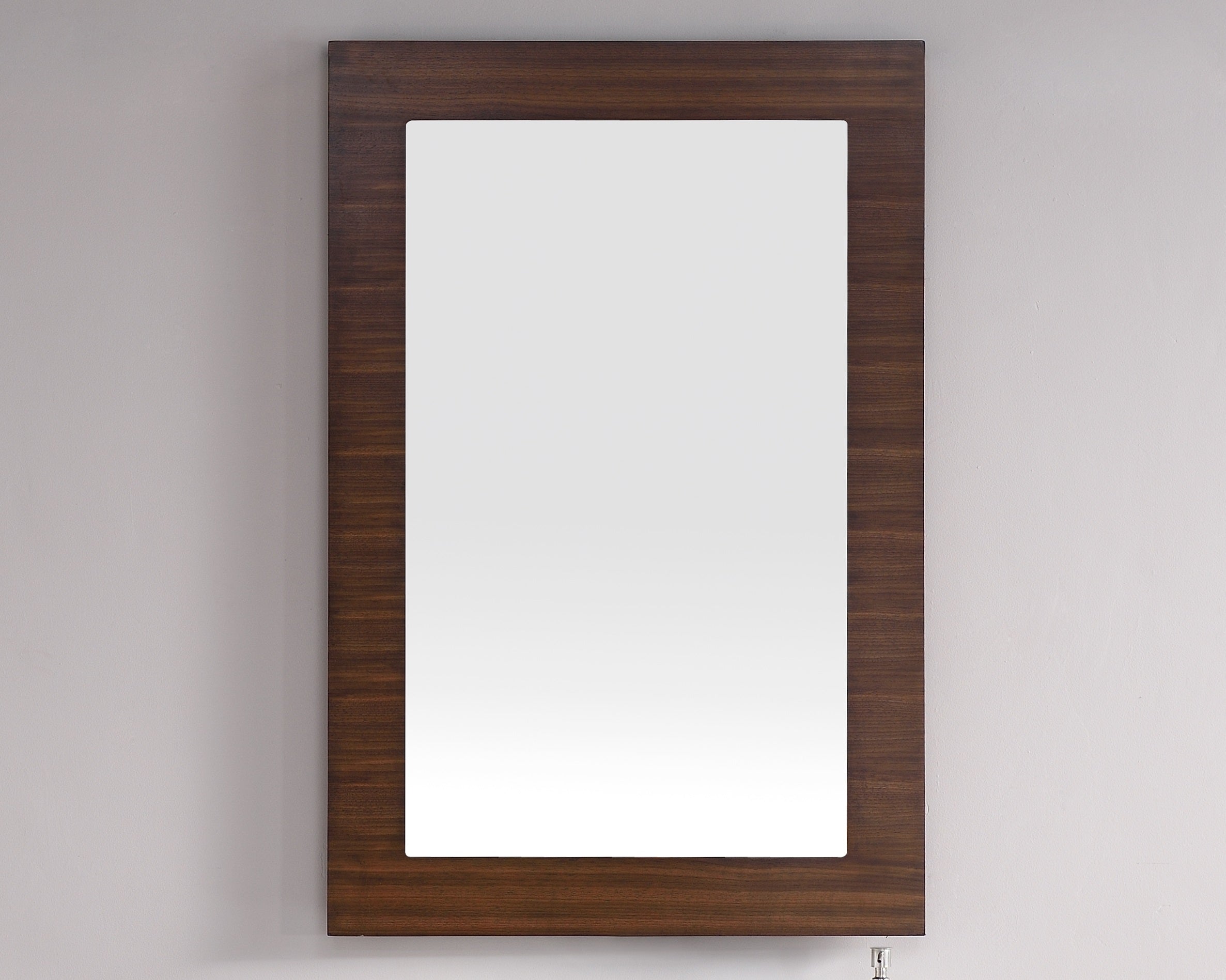 Metropolitan 30-Inch Wall Mirror - Solid American Walnut Wood Frame - Modern Bathroom, Bedroom & Entryway Decor