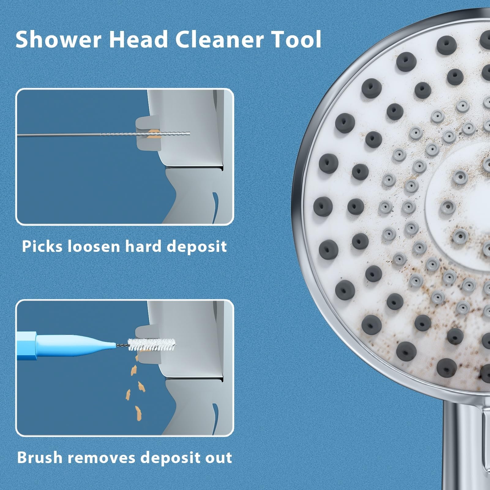 **Multi-Size Shower Head Cleaner Tool Kit – 30 Pcs Small Hole Nozzle Brush with Storage Box – Bathroom Showerhead Cleaner & Unclogger for Home Use – Perfect for Deep Cleaning Hard-to-Reach Spots**