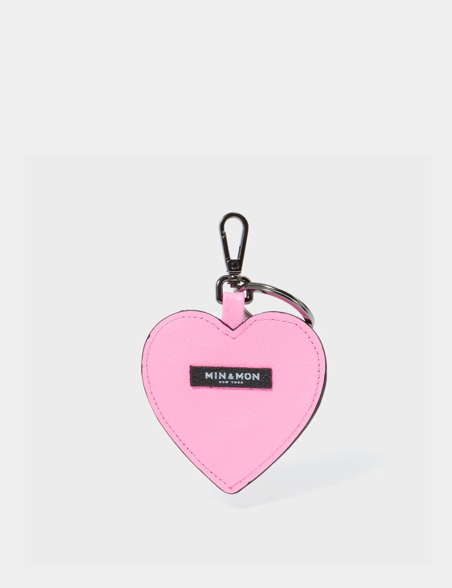 Hearty Smile Charm Bubblegum Pink Leather Keychain - Cute Gift for Women, Girls | Perfect for Keys, Bags & Backpacks
