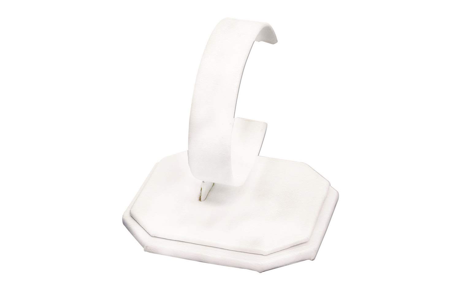 2-Pack White Faux Leather Watch & Bracelet Display Stands - Jewelry Organizer for Retail Store, Boutique, or Home Decor
