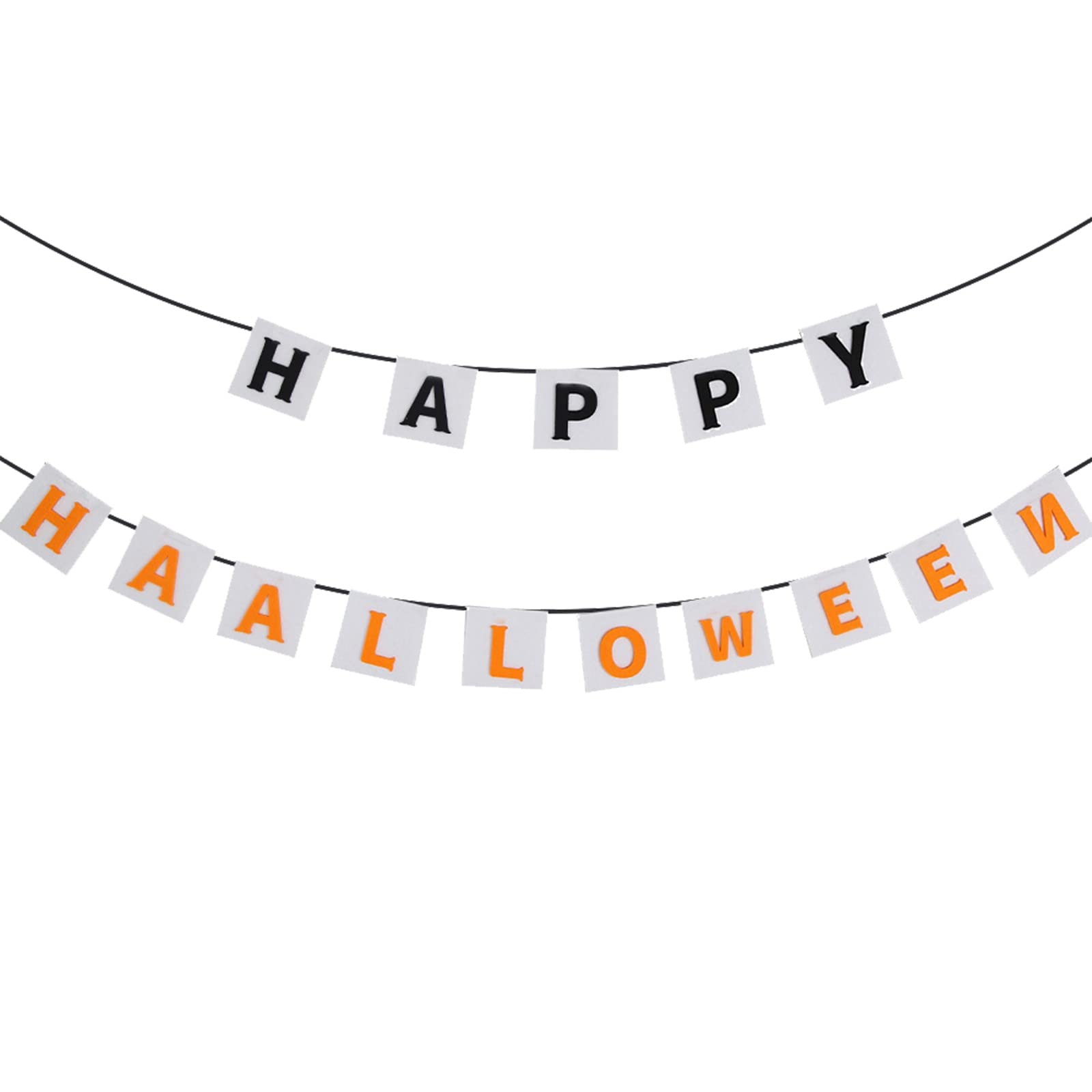 Halloween Party Decorations - Non-Woven Ghost & Haunted House Hanging Flags - Pulling Banner Set for Outdoor & Indoor Halloween Party Supplies (One Size) - Perfect for Front Yard Decor, Halloween Parties & Spooky Home Decorations