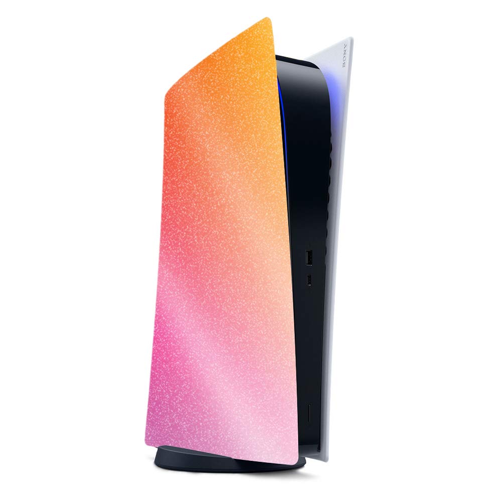 PS5 Glossy Glitter Skin - Sunset Blur | Durable Gaming Cover for Playstation 5 Digital Edition | Perfect for Gamers