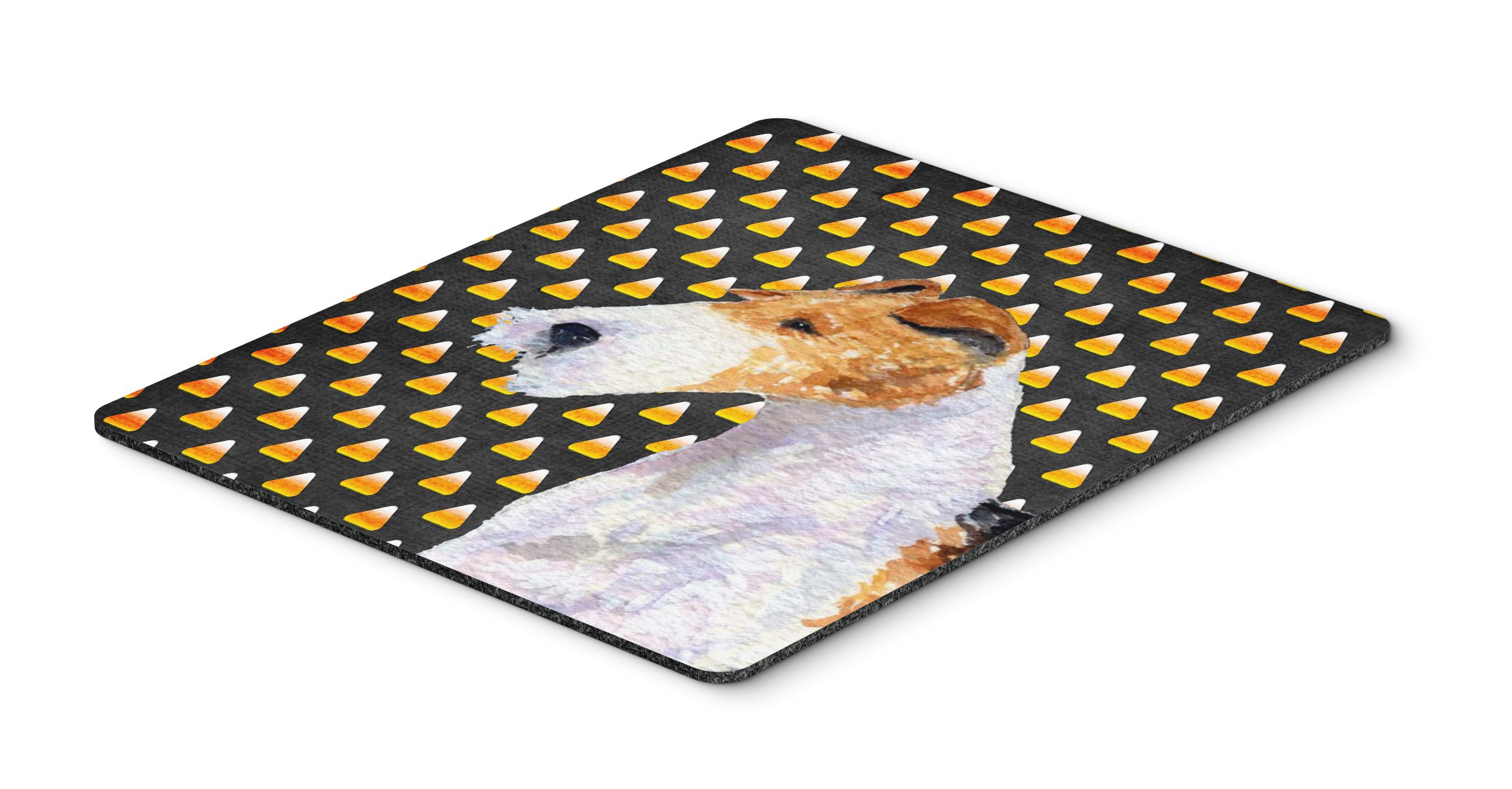Fox Terrier Candy Corn Halloween Mouse Pad - Large Washable Non-Slip Desk Mat for Home Office, Gaming & Computer Work | Cute Dog-Themed Office Accessory for Halloween Decor & Everyday Use