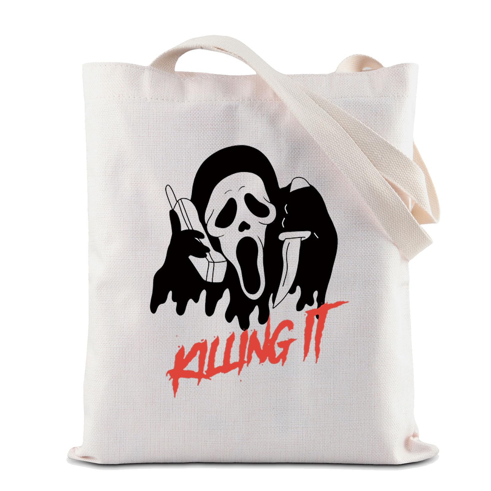 BAUNA Horror Movie Lover Gift - Scream Ghost Face Makeup Bag with Zipper, Halloween Cosmetic & Toiletry Pouch - Perfect for Halloween Parties, Horror Movie Nights, and Scary Gift Exchanges