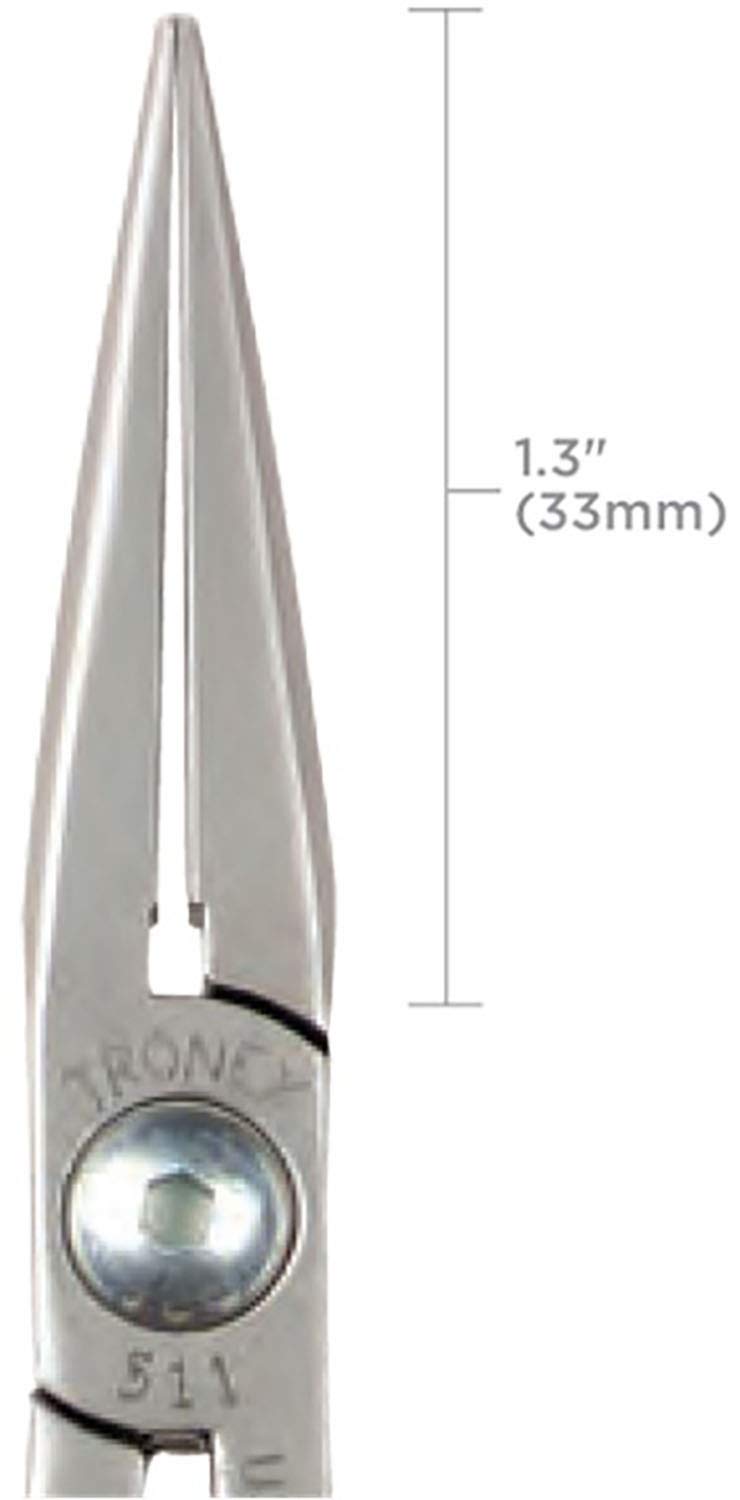 Tronex P511S Serrated Chain Nose Pliers with Standard Handle - Precision Jewelry & Electronics Repair Tool for Craftsmen and DIY Projects