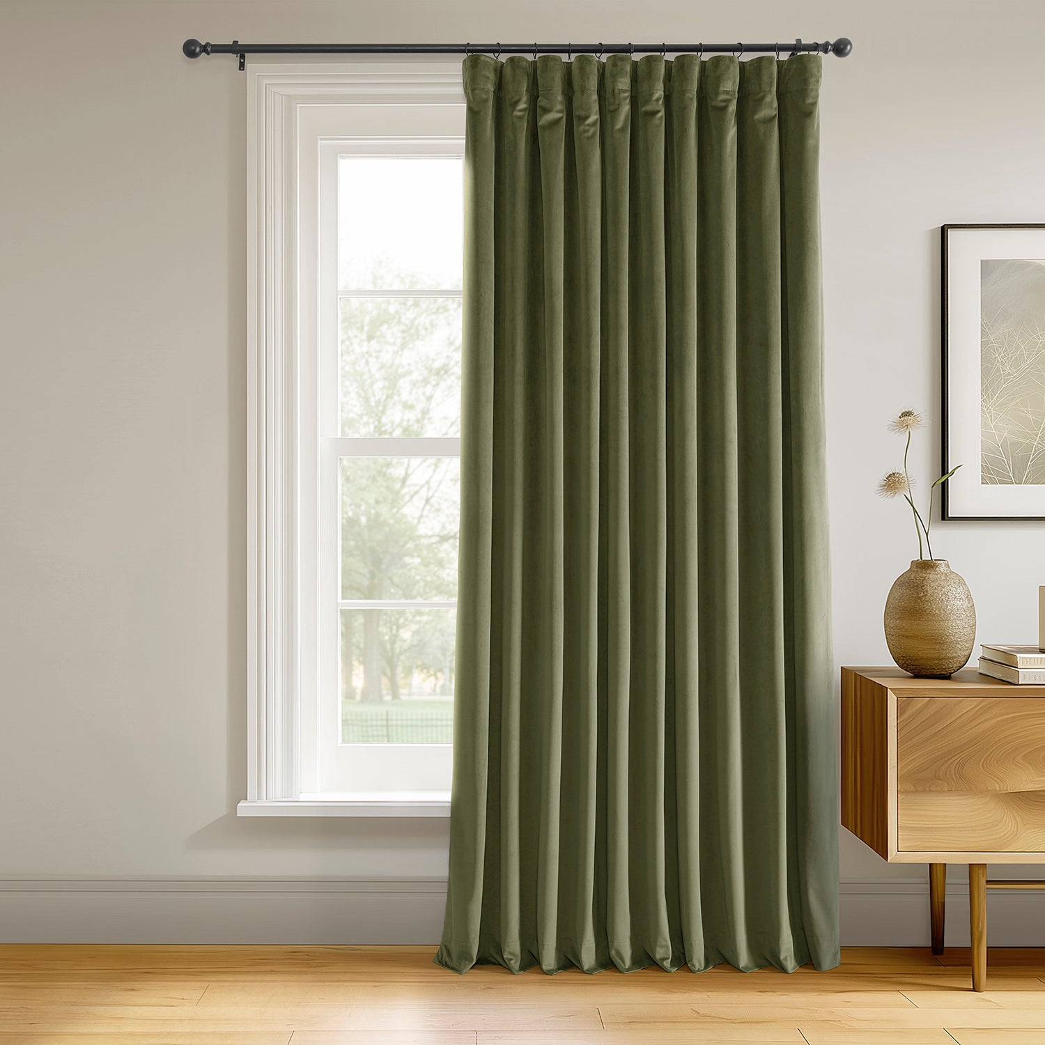 Hunter Green Blackout Curtains for Bedroom - Extra Wide Thermal Insulated Velvet Drapes with Noise Reduction, Perfect for Home Theater, Nursery & Light-Sensitive Sleepers