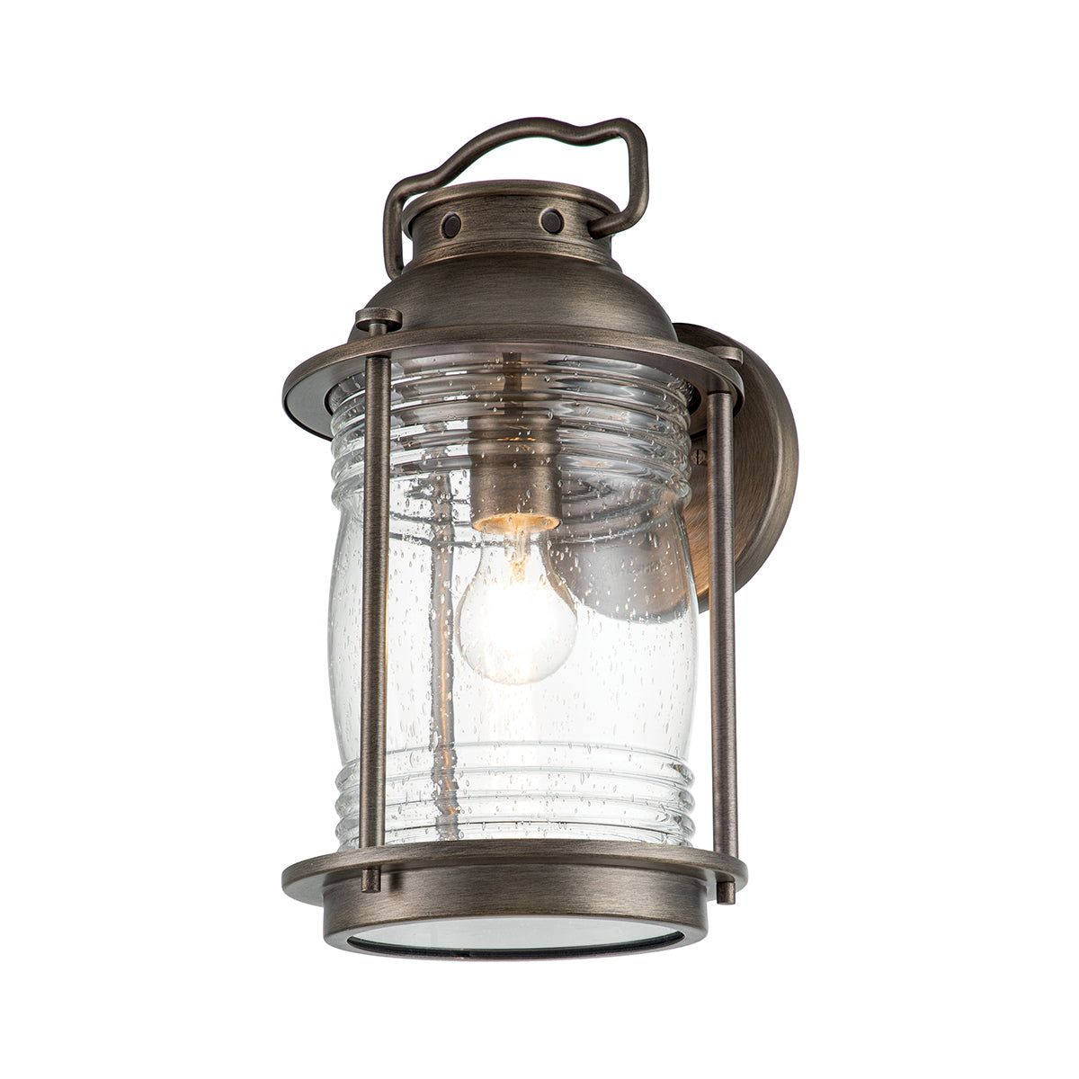 Ashland Bay Small/Medium/Large Wall Lantern - Weathered Zinc/Burnished Bronze Finish Outdoor Lighting for Patio, Garden & Porch Decor