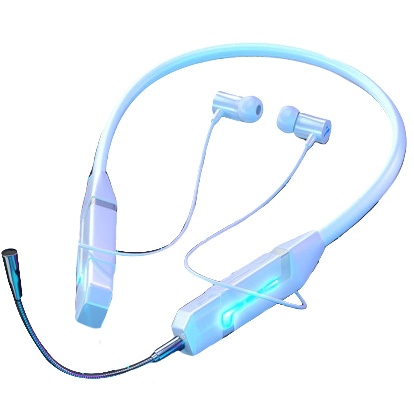 Wireless Bluetooth Headphones with TF Card Slot, HiFi 5.2 Neckband Sports Earphones - Long Battery Life, Sensitive Sound for Gaming & Workouts (White) | Perfect for Running, Gym & Mobile Gaming