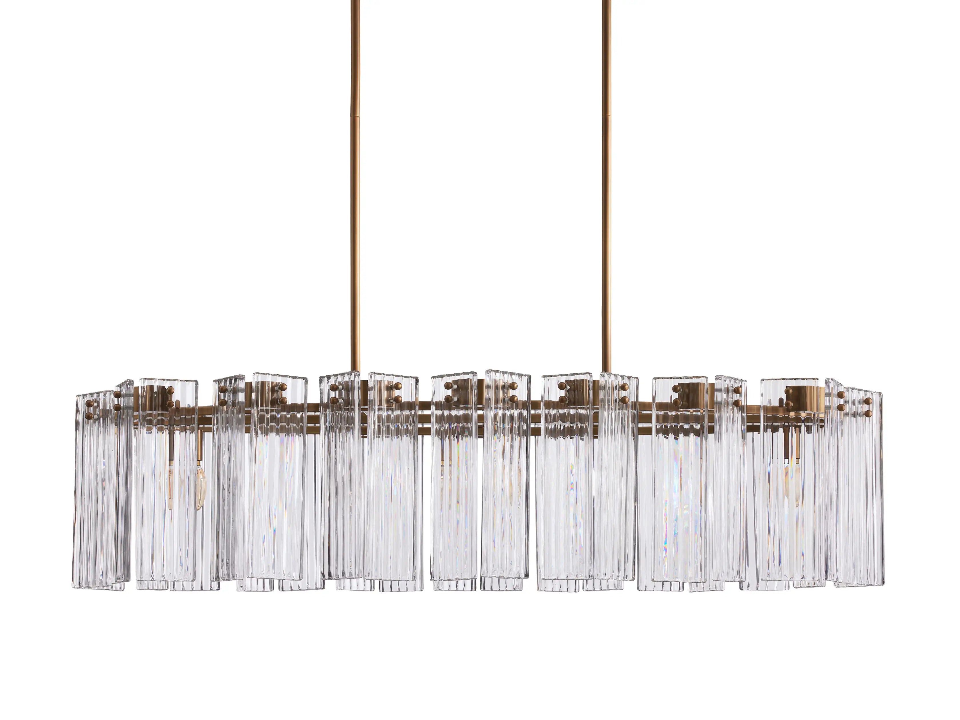 Delsie Oval Chandelier 51'' 63'' 72'' - Modern Crystal Ceiling Light Fixture for Dining Room, Living Room & Bedroom Lighting