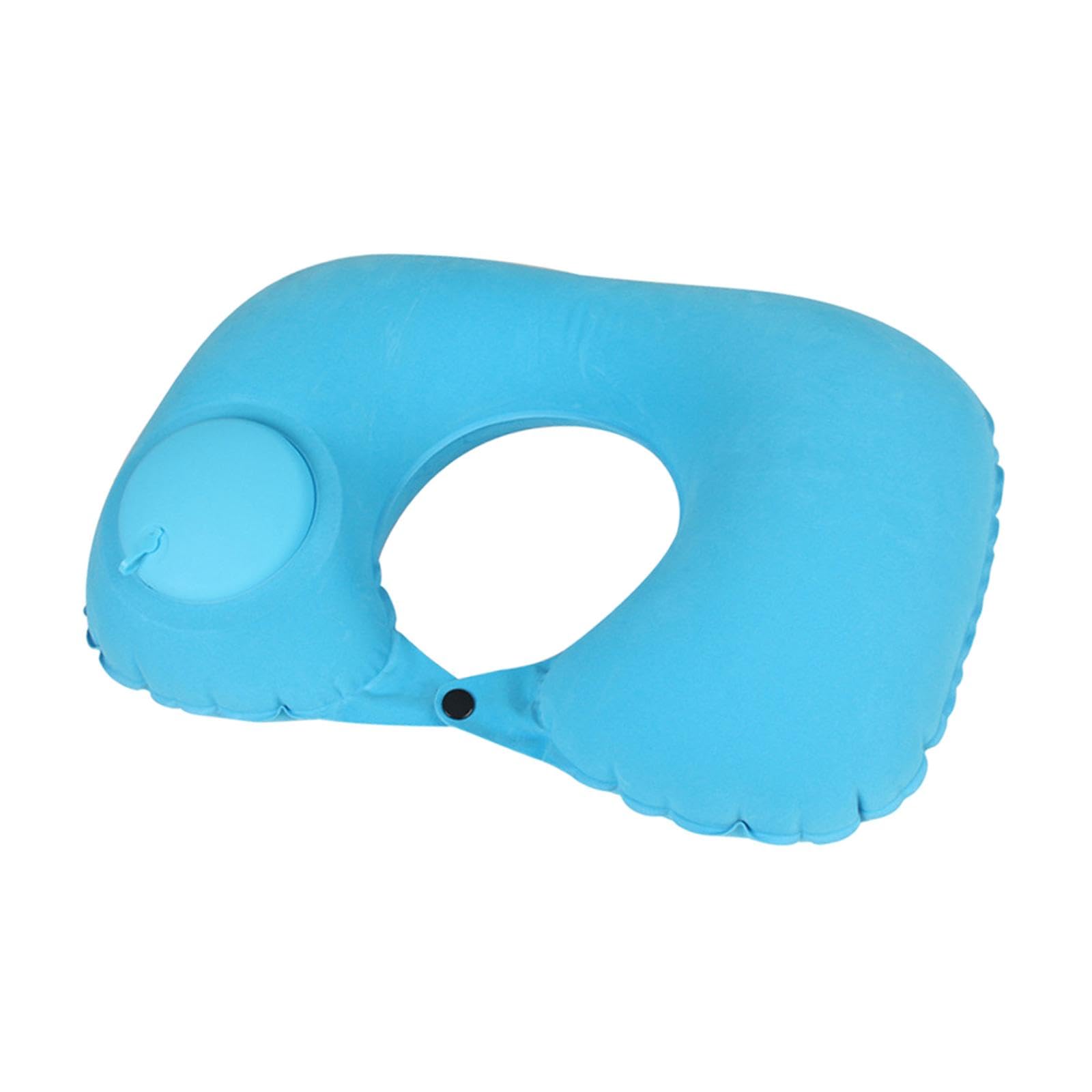THE STYLE SUTRA® Ultralight Inflatable Travel Pillow - U-Shape Neck Support for Airplane, Office, Camping & Train Travel - Light Blue | Portable Comfort Accessory | Perfect for Business Trips & Vacations