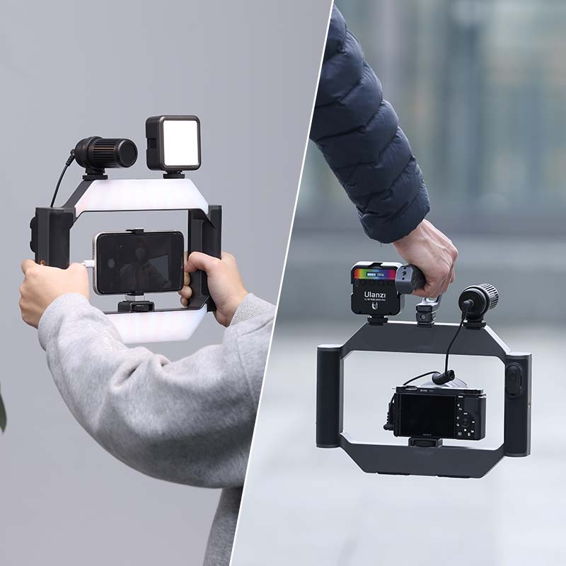Ulanzi U Rig Smartphone Video Rig with Light 3265 - Professional Smartphone Stabilizer with LED Light for Vlogging, YouTube & TikTok Content Creation - Perfect for Travel, Live Streaming & Social Media Videos