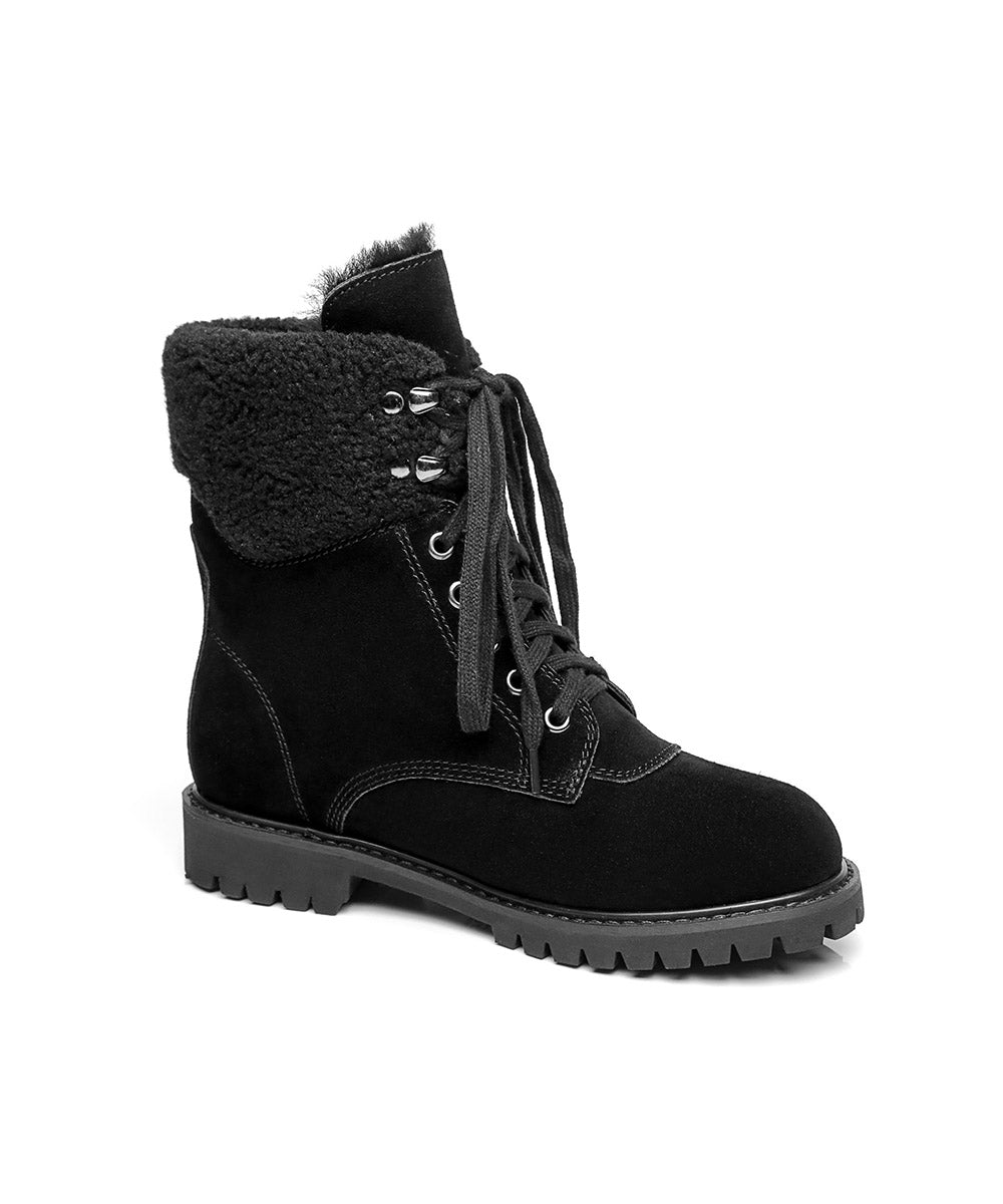 Women's UGG Mimi Lace Boots - Cozy Winter Shearling Lined Snow Boots for Women | Waterproof & Comfortable | Perfect for Snowy Days, Outdoor Activities & Casual Wear
