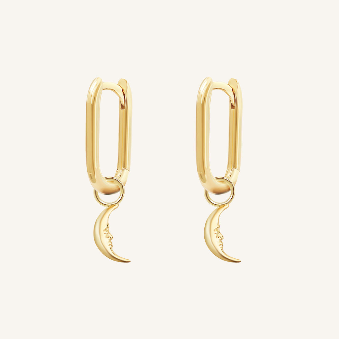 Patience Moon Rectangle Hoops - Elegant Silver Geometric Earrings for Women | Perfect for Everyday Wear, Parties & Special Occasions