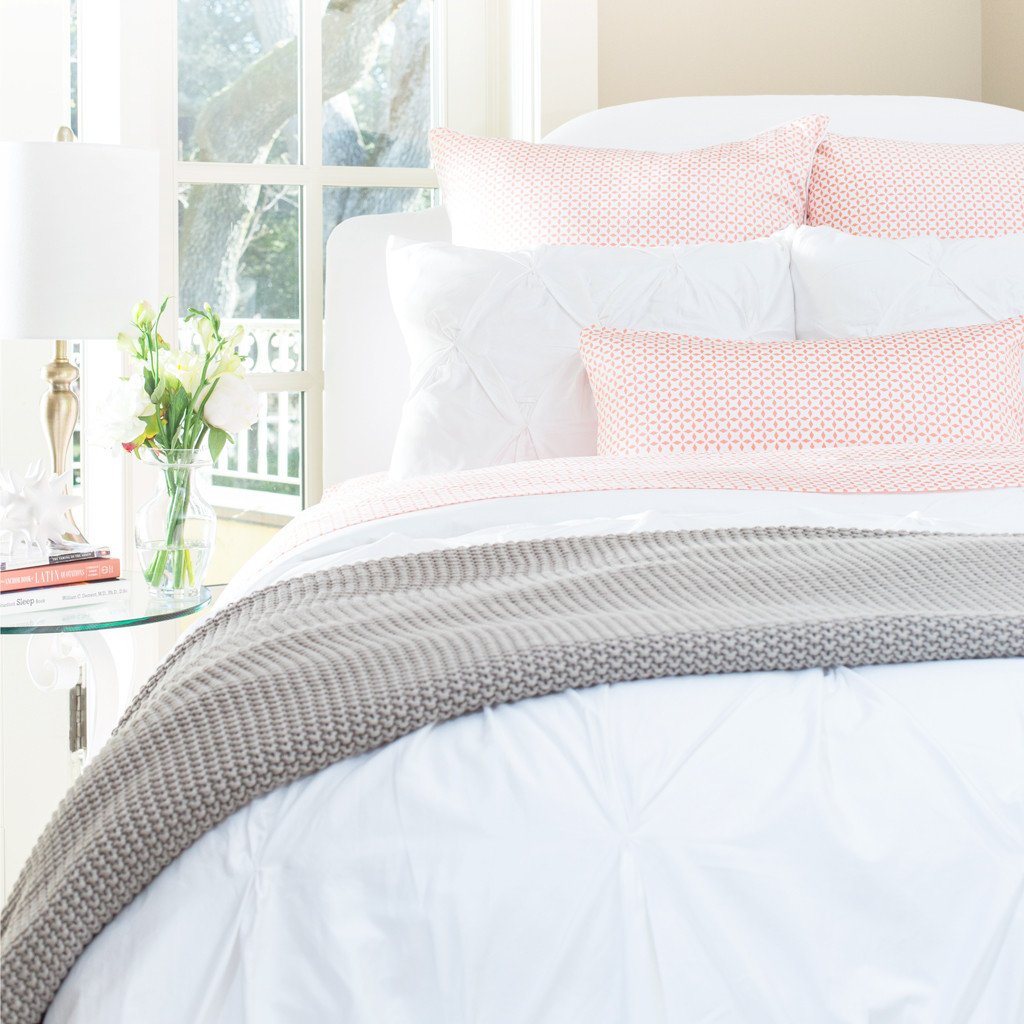 White Valencia Pintuck Euro Sham - Elegant Decorative Pillow Cover for Bedroom & Living Room - Perfect for Home Decor, Guest Rooms, and Luxury Bedding
