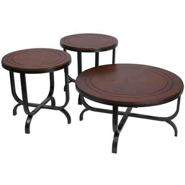 Modern Coffee Table Set with 2 Matching End Tables - T238-13 - Mid-Century Style Living Room Furniture for Small Spaces & Apartments - Perfect for Coffee, Books & Decor Display