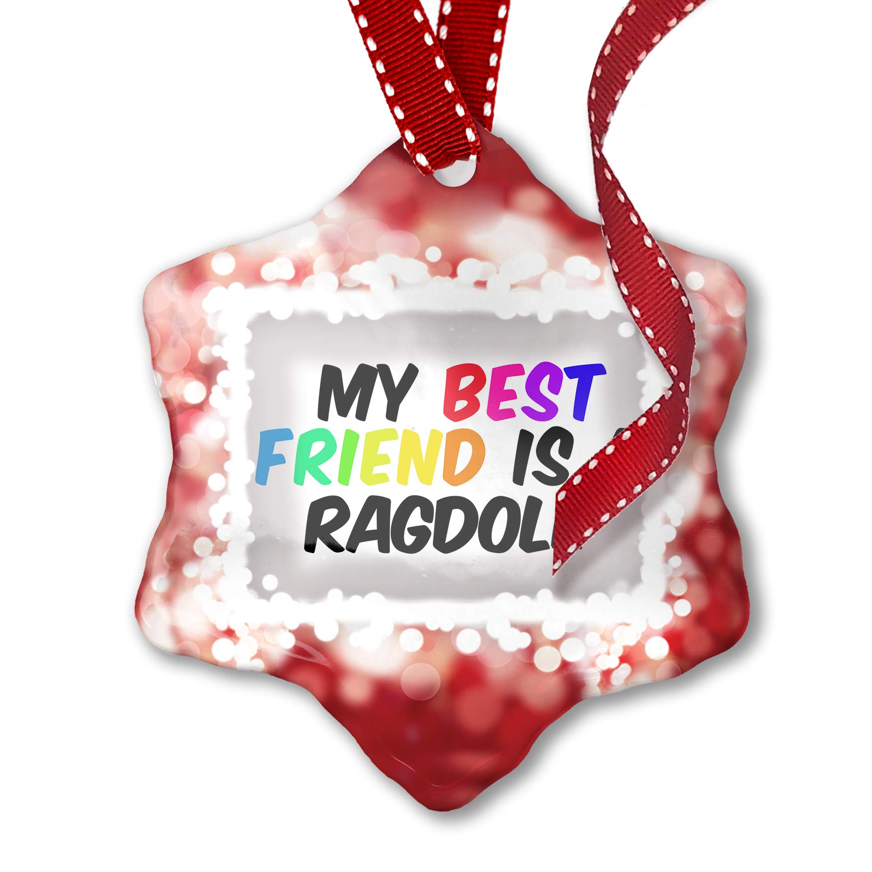 Christmas Ornament - My Best Friend Ragdoll Cat from USA, Red - Perfect for Holiday Tree Decorations & Gift Giving