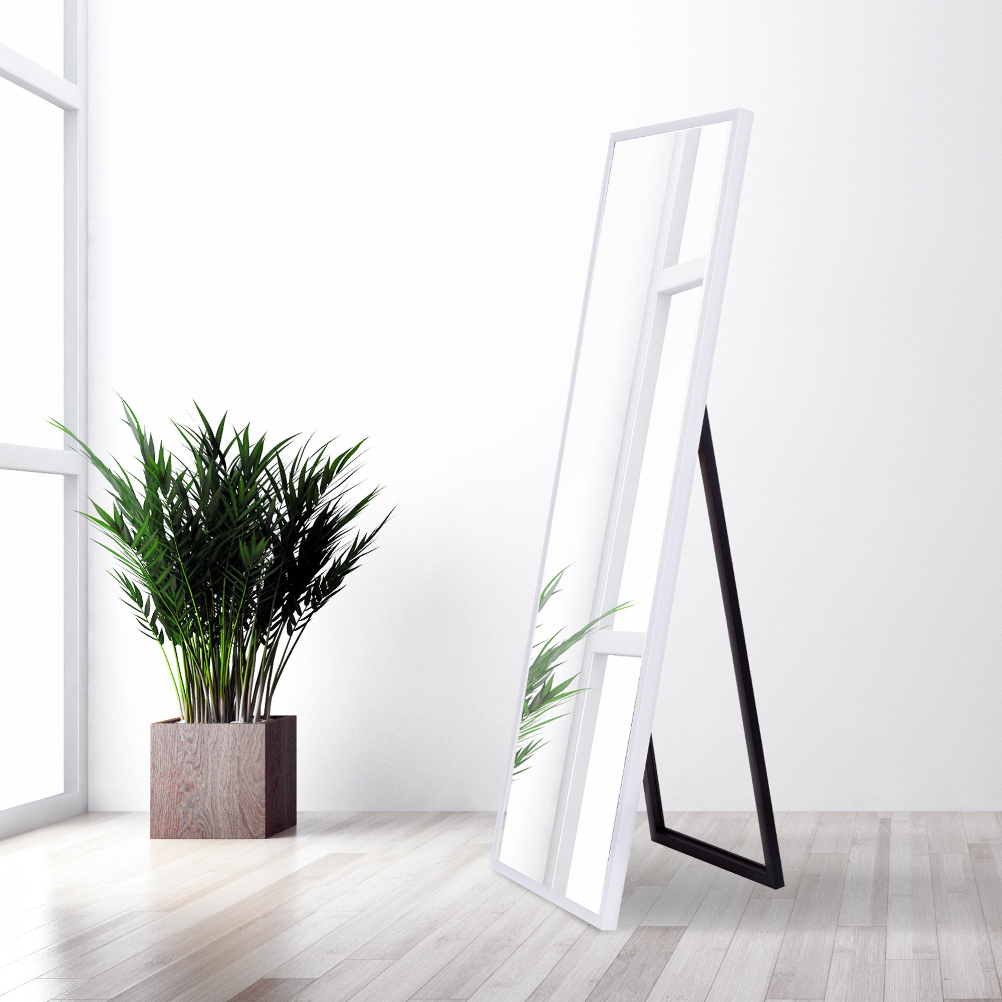 Patton White Adjustable Easel Floor Mirror - 17