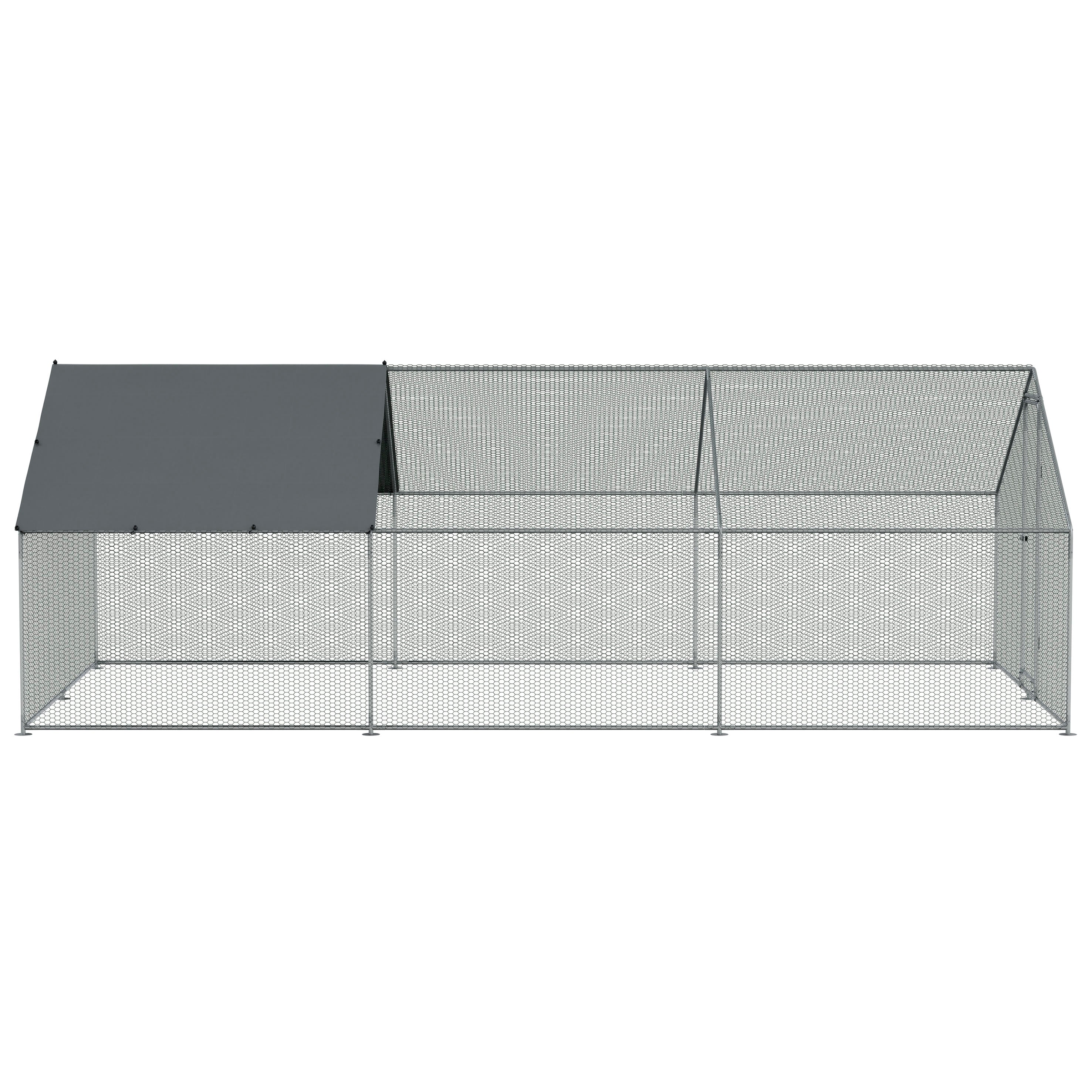 3x6x2m Galvanized Steel Walk-In Chicken Coop with Roof Cover & PVC Coated Wire Mesh - Durable Poultry Enclosure for Backyard, Farm, or Garden Use (Model DG280)