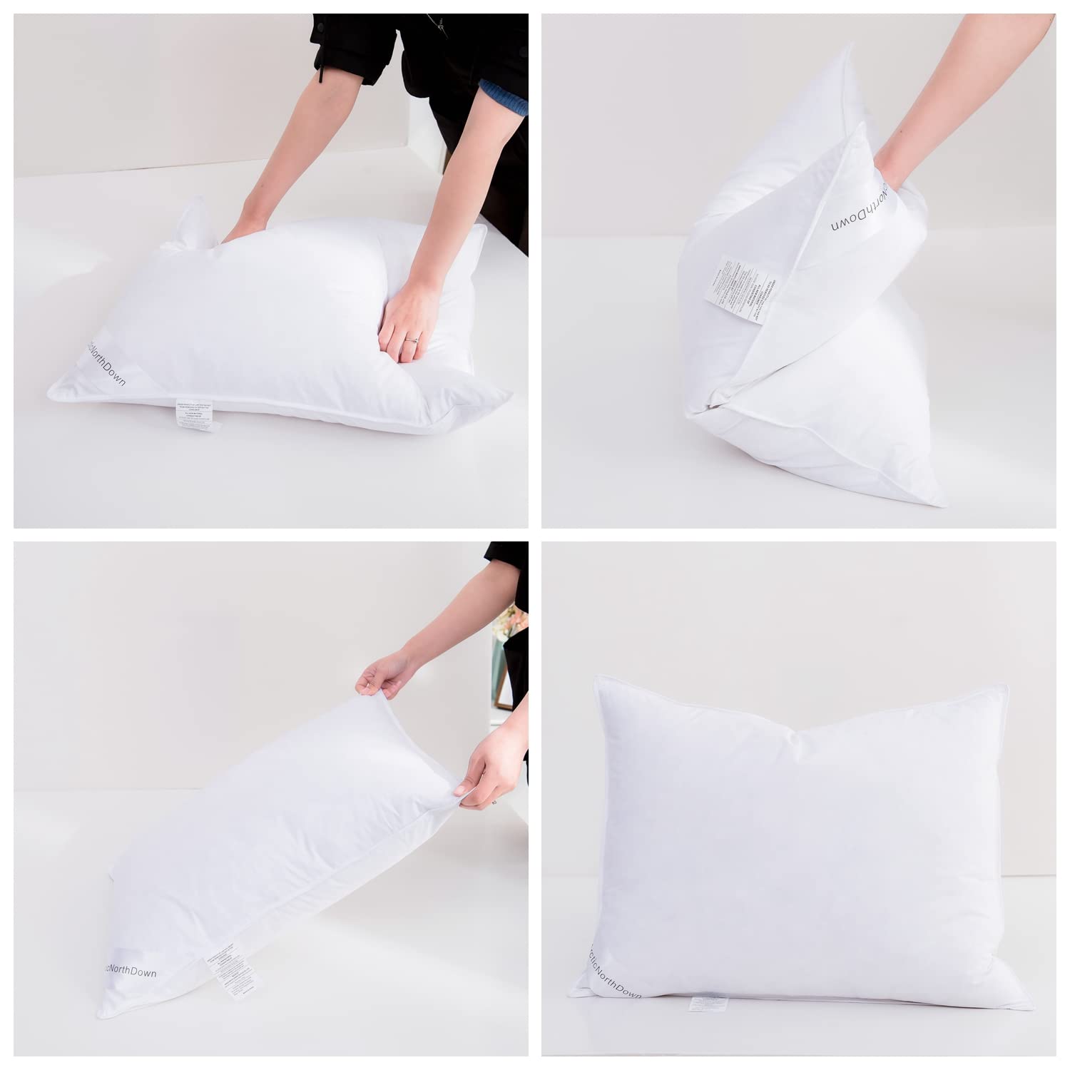 Premium Goose Down Feather Pillows - 100% Cotton Hotel Collection Bed Pillow for Side, Back & Stomach Sleepers - Standard Size White (1 Pack) - Perfect for Luxury Hotels, Guest Rooms & Home Bedrooms