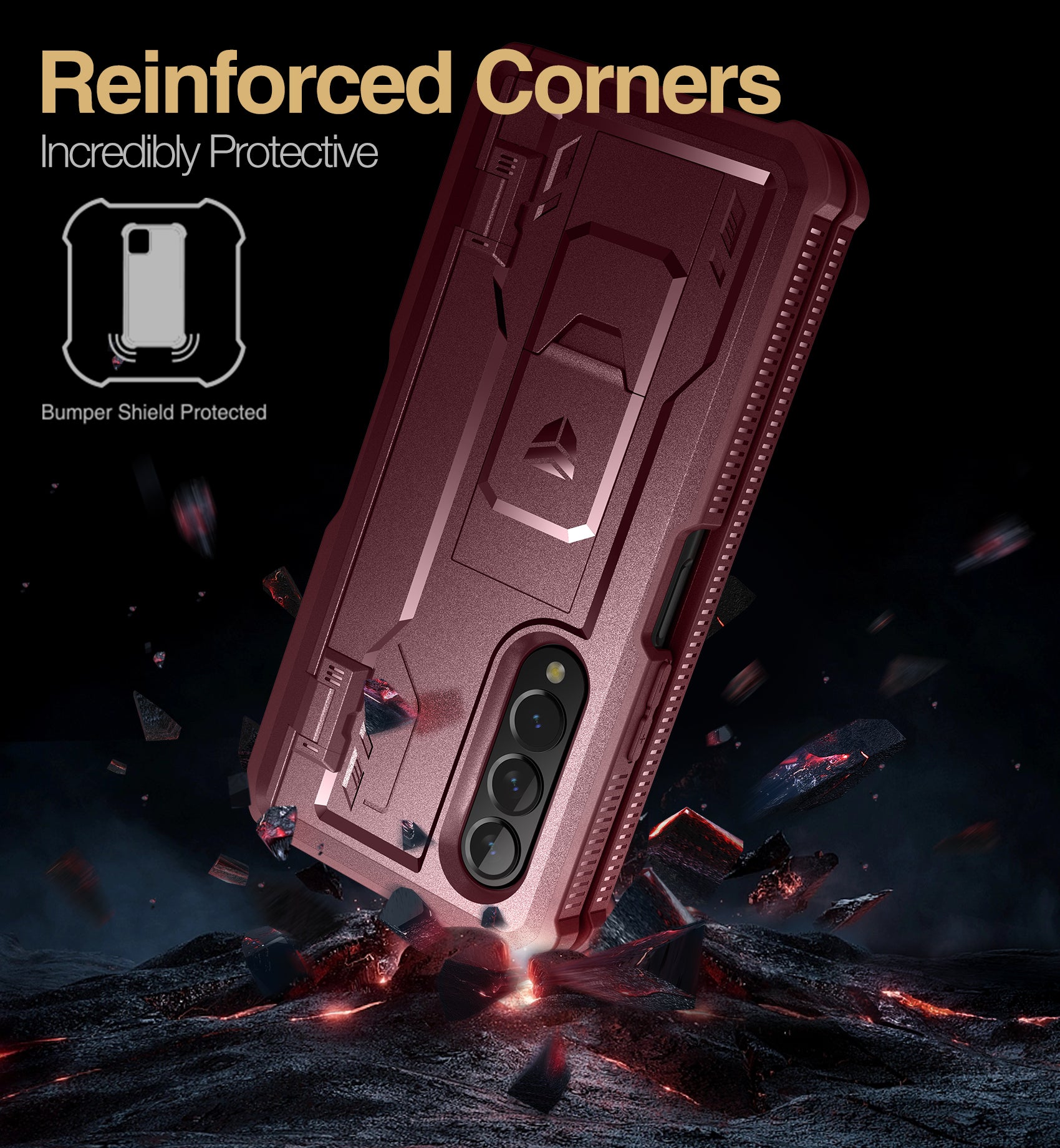 Durable Samsung Galaxy Z Fold 3 Case with Hinge Protection, Built-in Screen Protector & Kickstand | Shockproof Rugged Cover for Work, Travel & Outdoor Activities