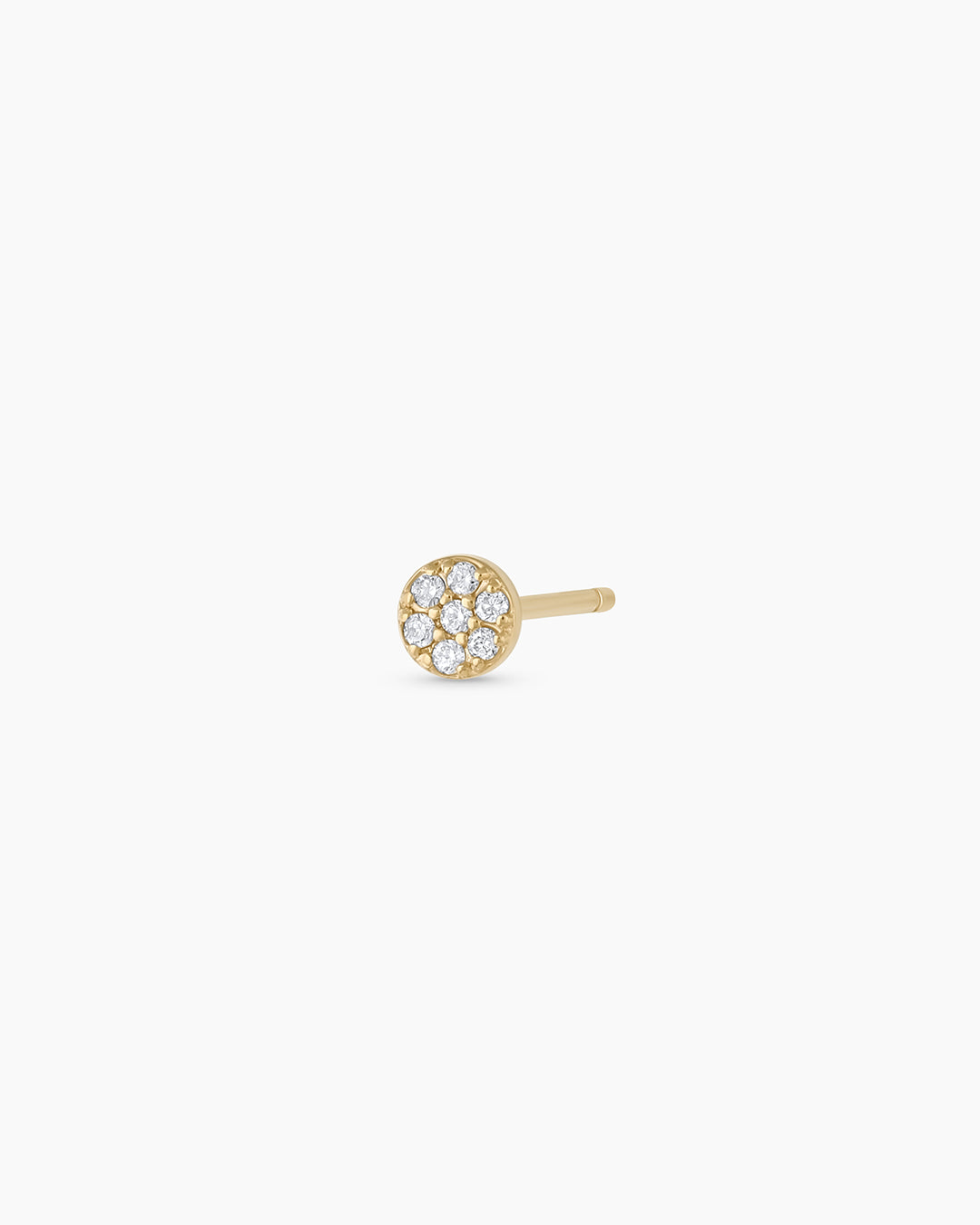 Diamond Pavé Single Stud Earrings for Women - 14K Gold Plated Cubic Zirconia Stud Earrings for Everyday Wear & Special Occasions