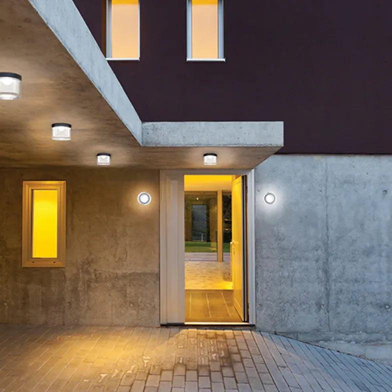 Clear Round LED Outdoor Wall Lights - Waterproof & Energy Efficient for Patio, Garden, Porch, and Exterior Home Lighting