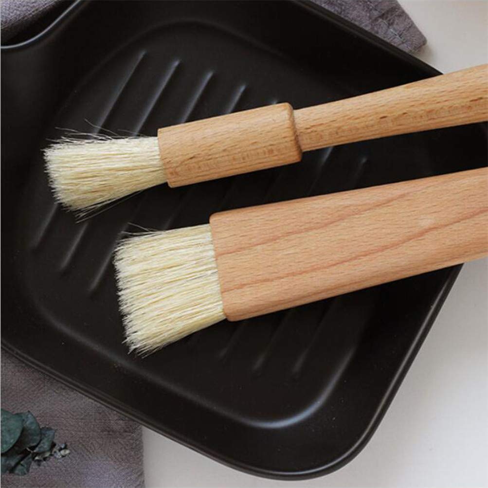 Wooden Handle Pastry Brushes for Baking, BBQ, Cooking & Marinade - Perfect for Cake Decorating, Grilling, and Kitchen Use