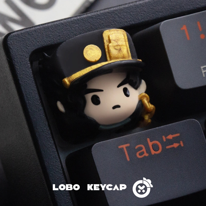 JoJo's Bizarre Adventure Anime Keycaps - Kujo Jotaro & Kakyoin Tenmei Resin Art Keycaps for Mechanical Keyboards | Multi-Colored Custom Gaming Keycaps for PC, Mac, Typing Enthusiasts