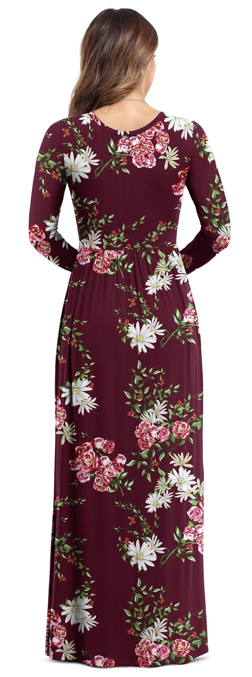VIISHOW Women's Long Sleeve Maxi Dress - Loose Fit Casual Plain Midi Dress with Pockets | Perfect for Everyday Wear, Beach Cover Up & Vacation Outfits