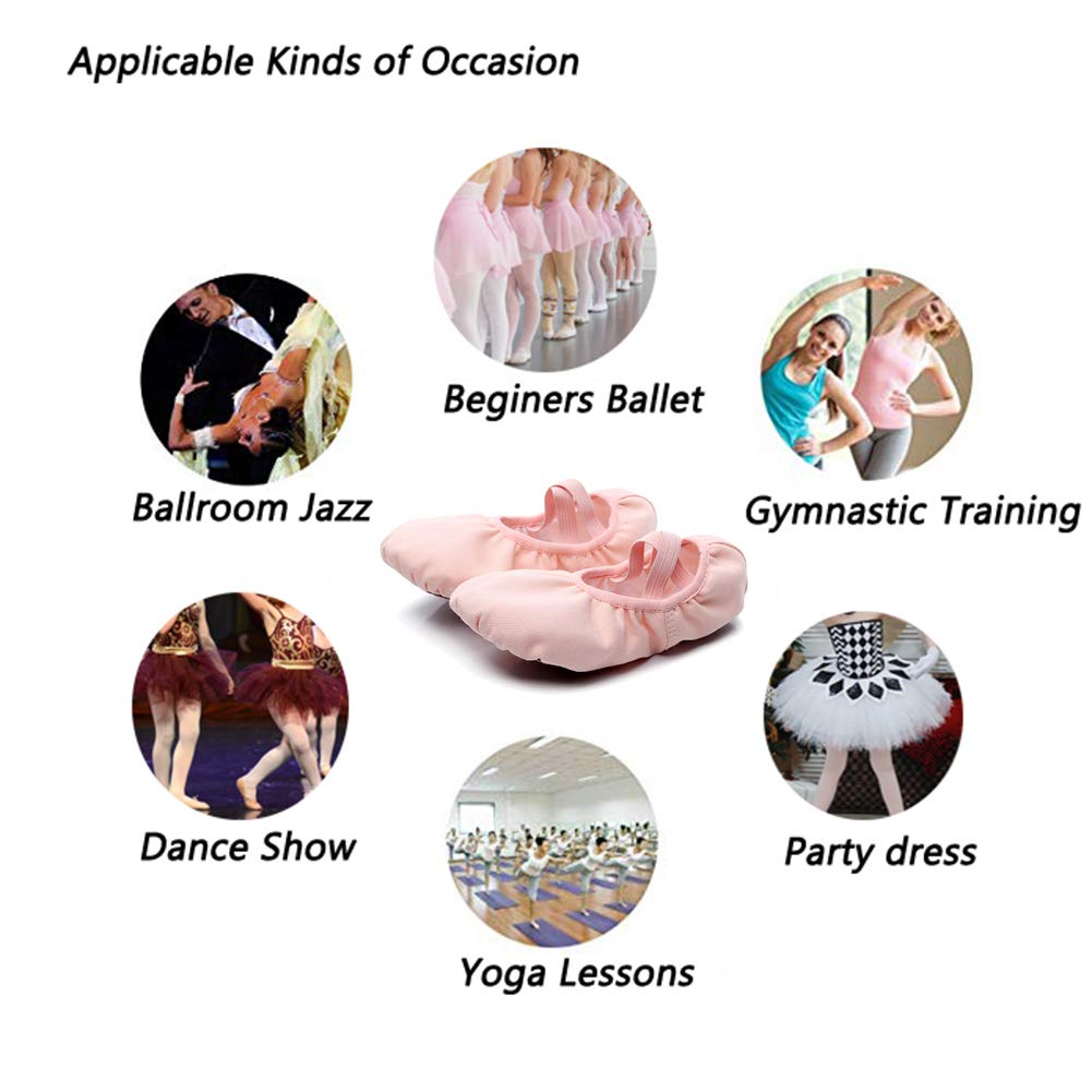 MSMAX Professional Canvas Ballet Slippers for Dance Practice - Comfortable Ballet Flats for Girls, Boys & Women - Perfect for Ballet Class, Recitals & Dance Training