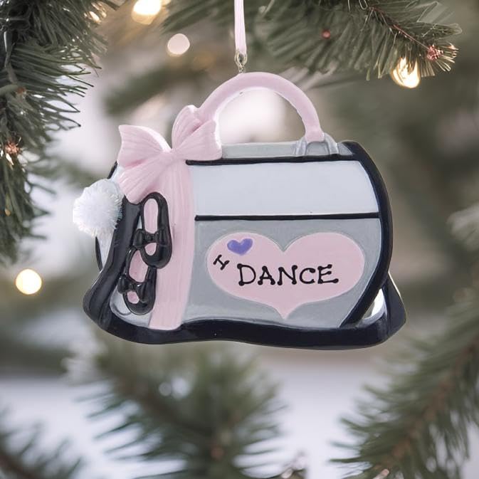 The Bridge Collection Personalized Dance Bag Ornament - Keepsake for Dancers, Perfect for Christmas Tree Decor, Dance Recital Gifts & Studio Showcase