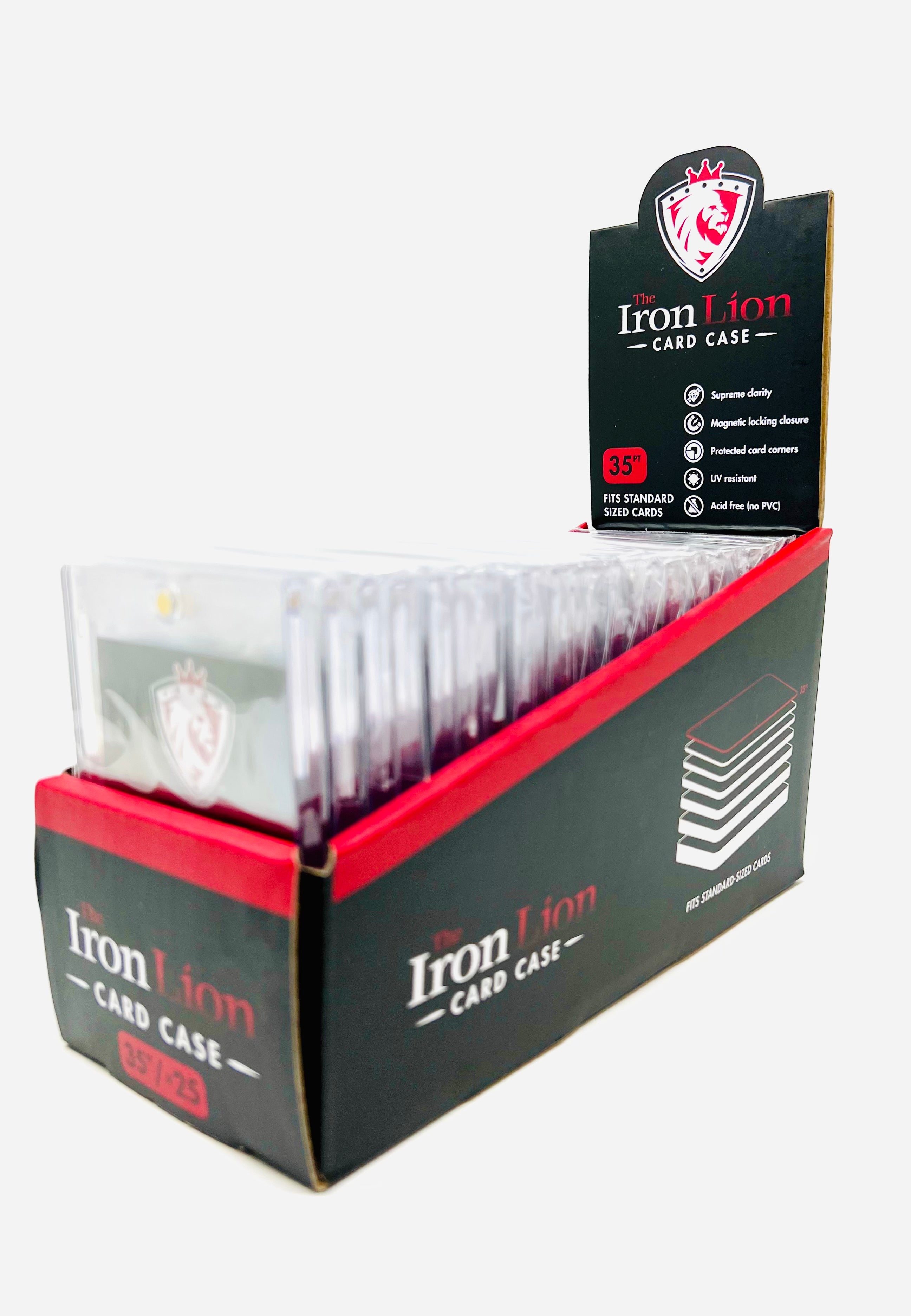 35-Point The Iron Lion Magnetic Card Case - 25 Pack | Secure & Durable Business Card Holder for Networking, Events, and Professional Meetings