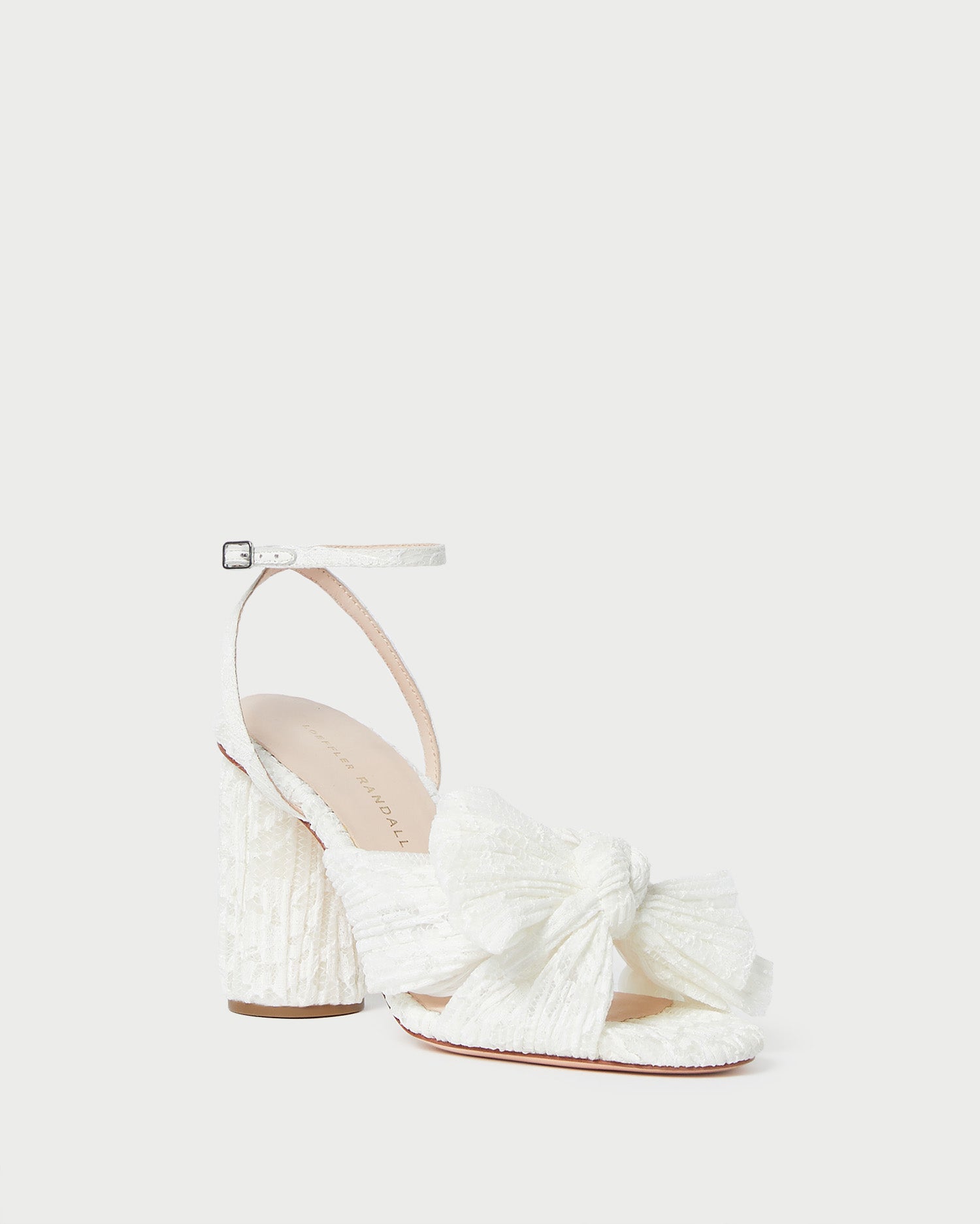 Elegant Camellia White Lace Bow Heels - Women's Fashion Dress Shoes for Weddings, Parties & Special Occasions