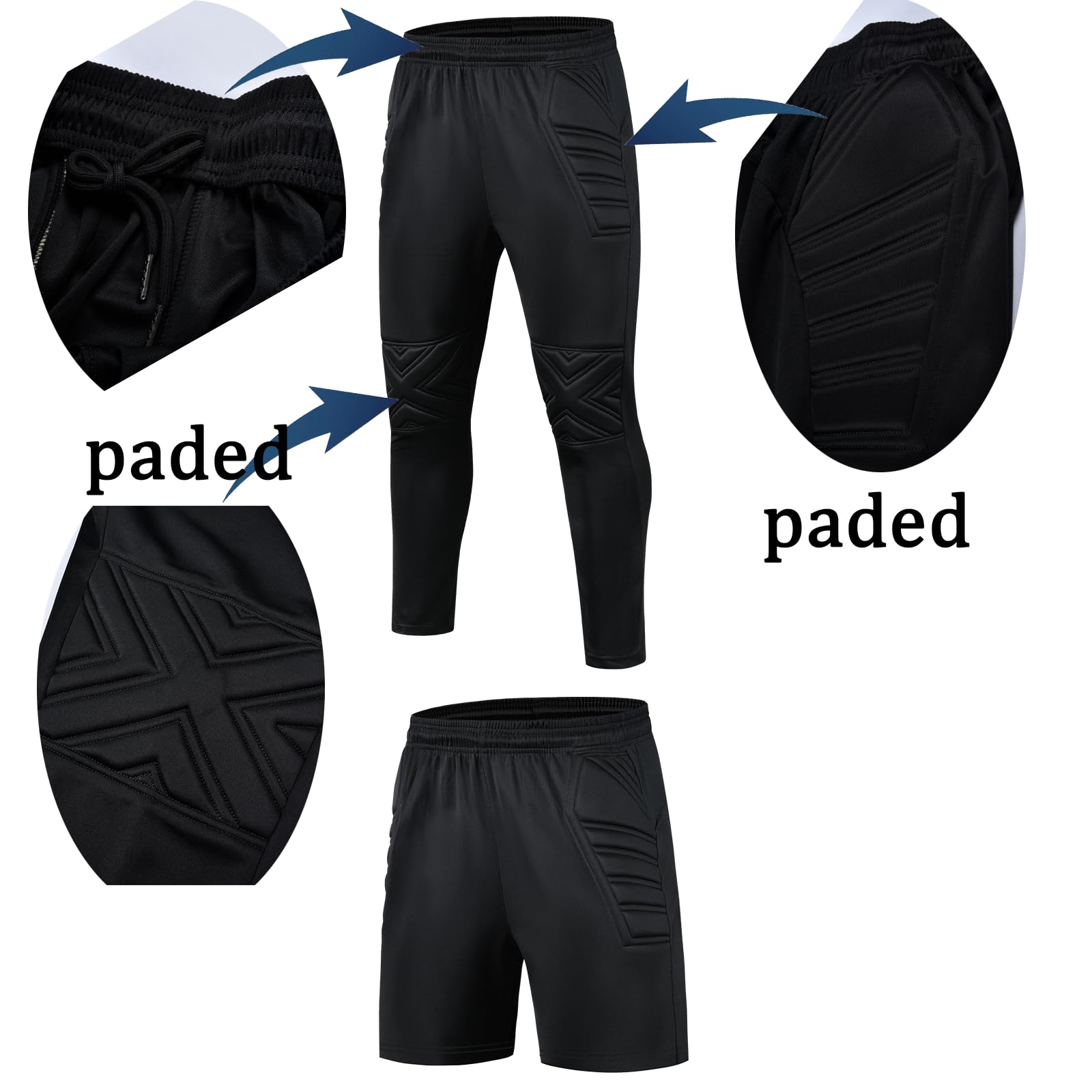 Youth & Adult Padded Goalkeeper Jersey - Long Sleeve Training Soccer Uniform with Custom Name & Number - Perfect for Match Play, Team Practice & Goalkeeper Training