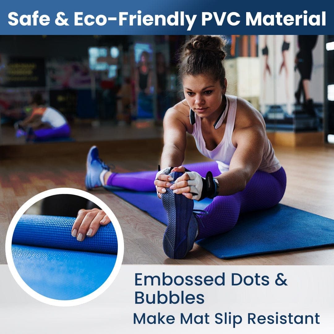 Premium Non-Slip Yoga Mat - Extra Thick PVC Exercise Mat for Fitness, Pilates & Home Workouts - Ideal for Yoga, Gym & Meditation - Dr Trust USA (308)