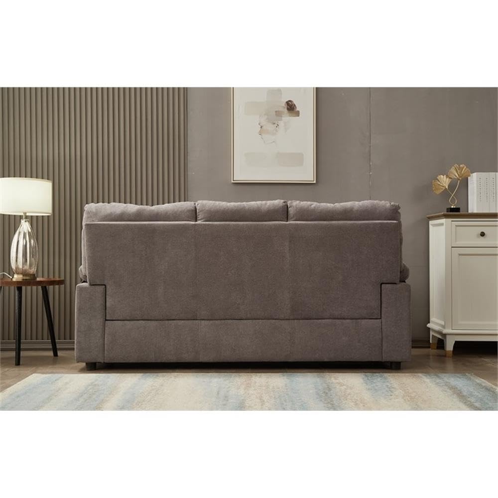 Plaencia Light Gray Linen Sofa - Modern Living Room Couch for Small Spaces & Cozy Home Decor | Perfect for Apartments, Family Rooms & Relaxing