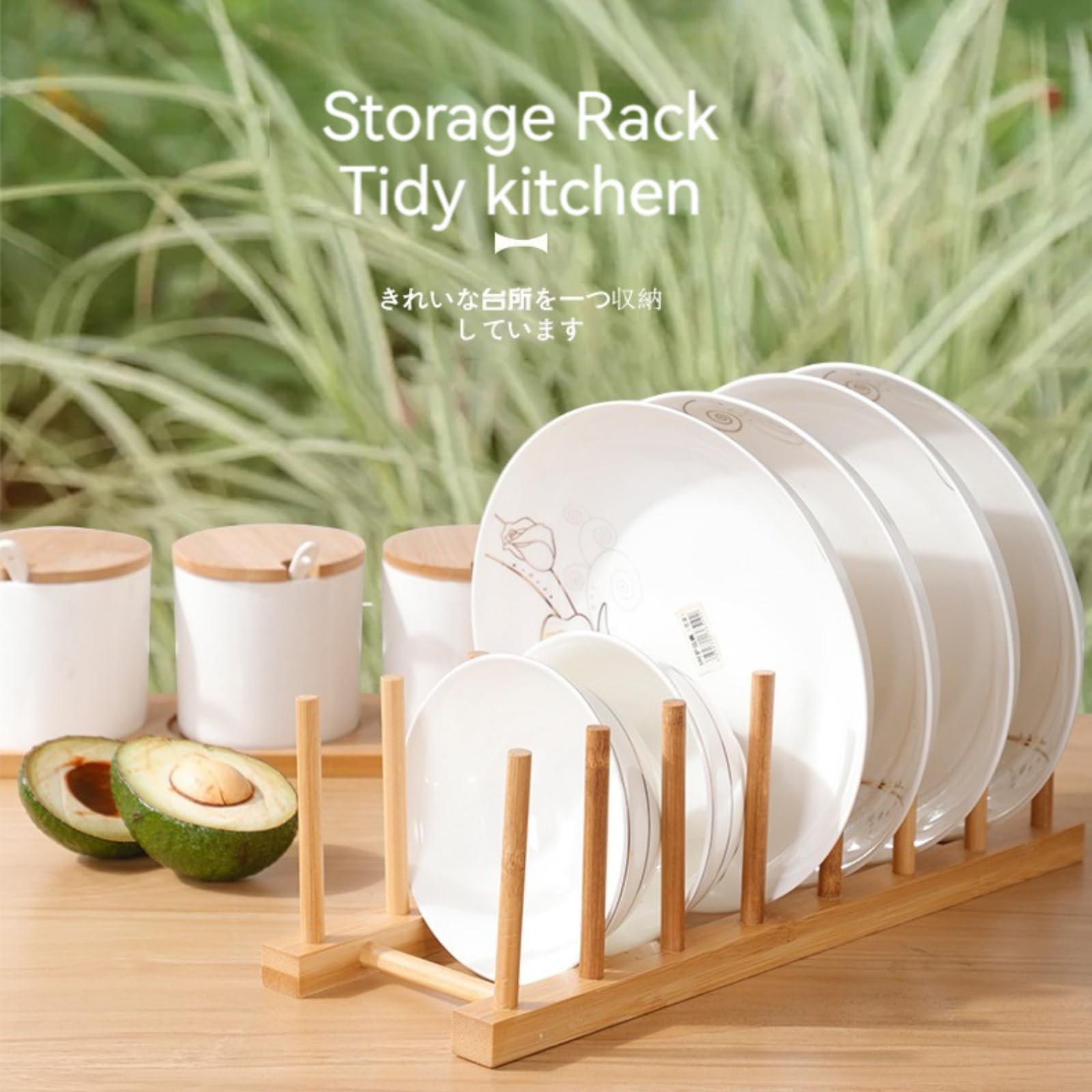 Bamboo Dish Drying Rack - Kitchen Organizer for Dishes & Cups | Space-Saving Countertop Storage