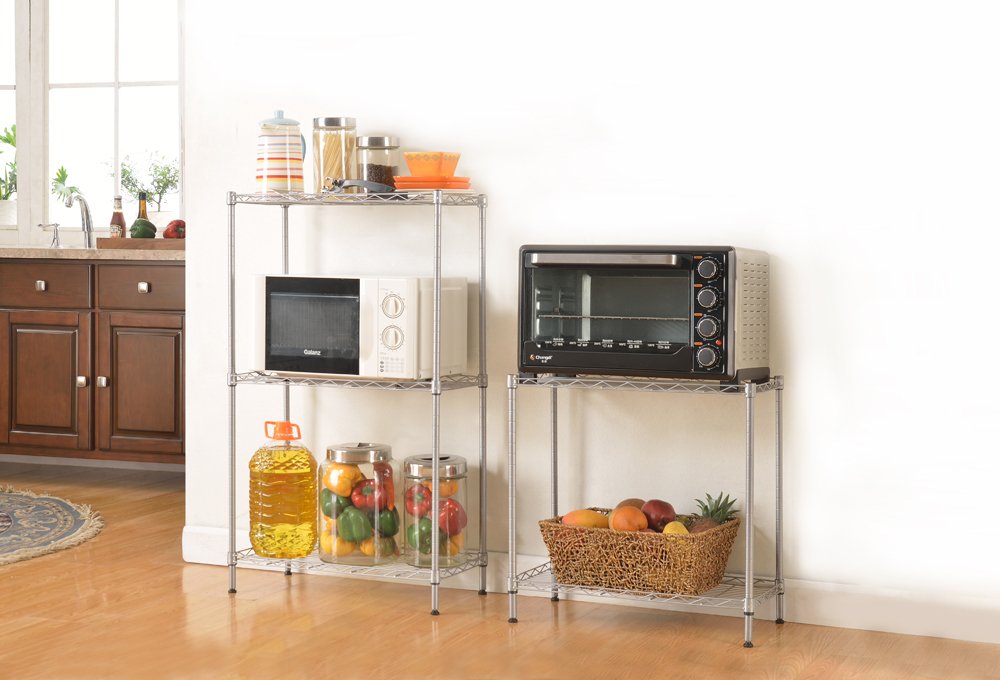 Flandre 5-Tier Metal Wire Shelving Unit - Adjustable Storage Rack for Laundry, Bathroom, Kitchen & Pantry Organization (22x12x60 Inches, Silver) | Heavy Duty Space-Saving Solution for Home & Office Storage Needs