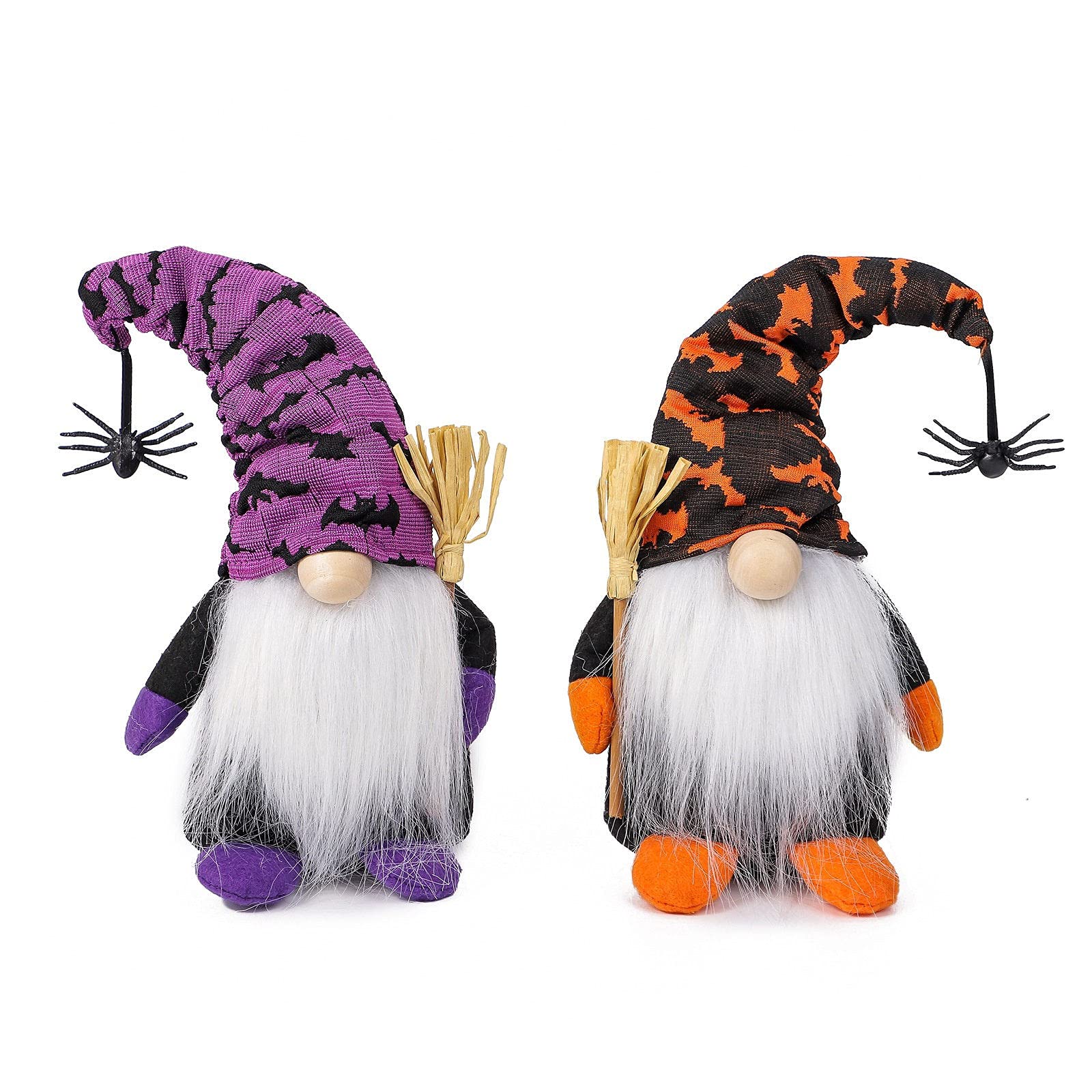 Halloween Car & Home Decor Set - 2pcs Faceless Gnome Bat & Pumpkin Decorations for Thanksgiving, Fall Season (Multicolor, One Size) - Perfect for Indoor Room Decor, Outdoor Porch Display & Vehicle Trunk Ornament