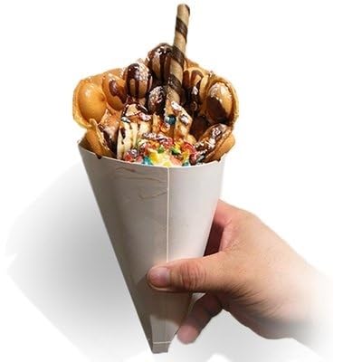 Premium White Heavy-Duty Cardboard Cones - Food Safe Disposable Cone Holders (1650 Pack) - Perfect for Hong Kong Egg Waffles, Ice Cream, Cotton Candy & Street Food Vendors