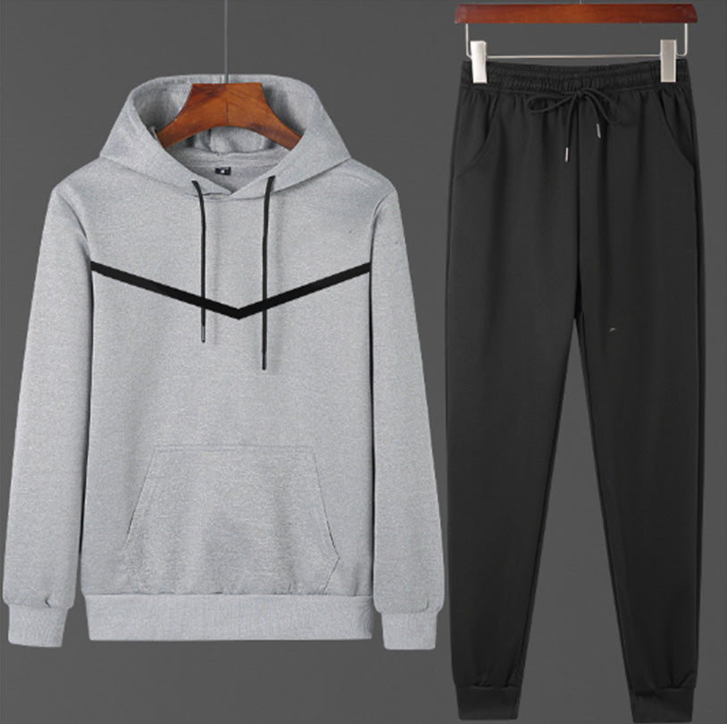 Men's Hooded Sweatshirt 2-Piece Set - Casual Pullover Hoodie & Jogger Pants Outfit (XN2094) | Comfortable Lounge Wear for Home, Gym, and Street Style Fashion