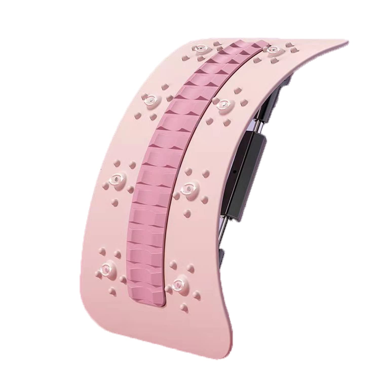 Premium Back Stretcher Board with Adjustable Metal Lever - Ergonomic Lumbar Support & Massager with Soft Silicone Pad - Ideal for Yoga, Bed, Car & Office Chair Relief (Pink) - Perfect for Post-Workout Recovery & Chronic Back Pain Relief